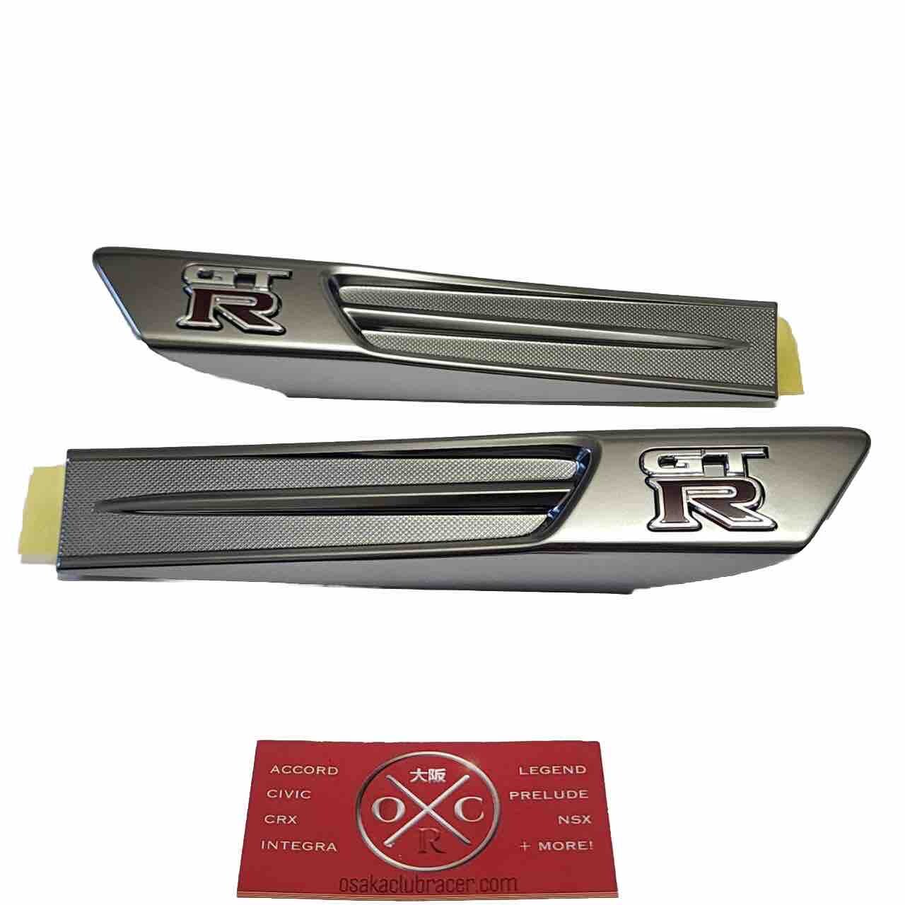 Genuine OEM 2009-2014 Nissan GT-R Fender Emblem Garnish Set R35 63870 63871KB50A