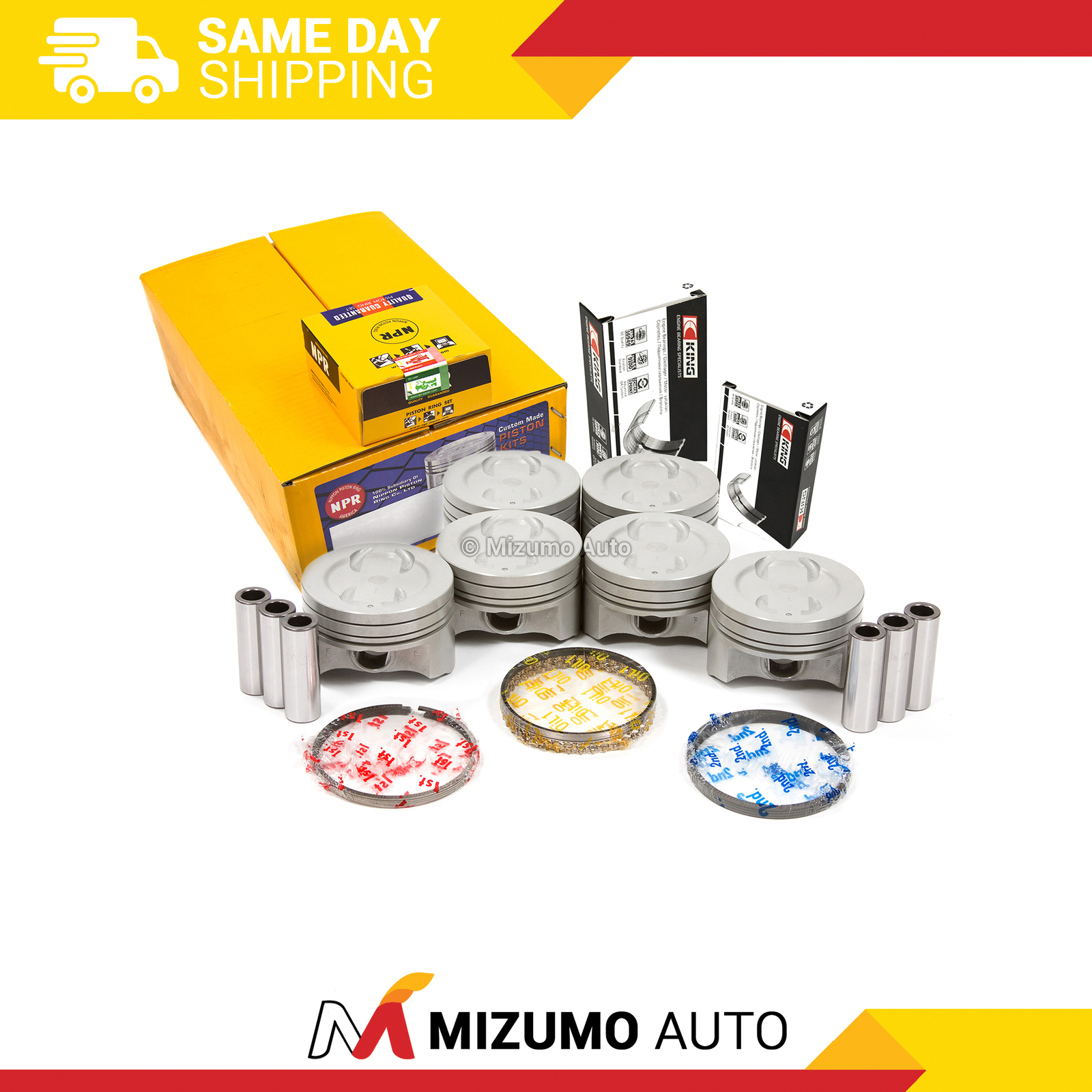 Pistons Main Rod Bearings Fit 92-06 Chevrolet C1500 S10 Isuzu GMC 4.3 V6 OHV 12V