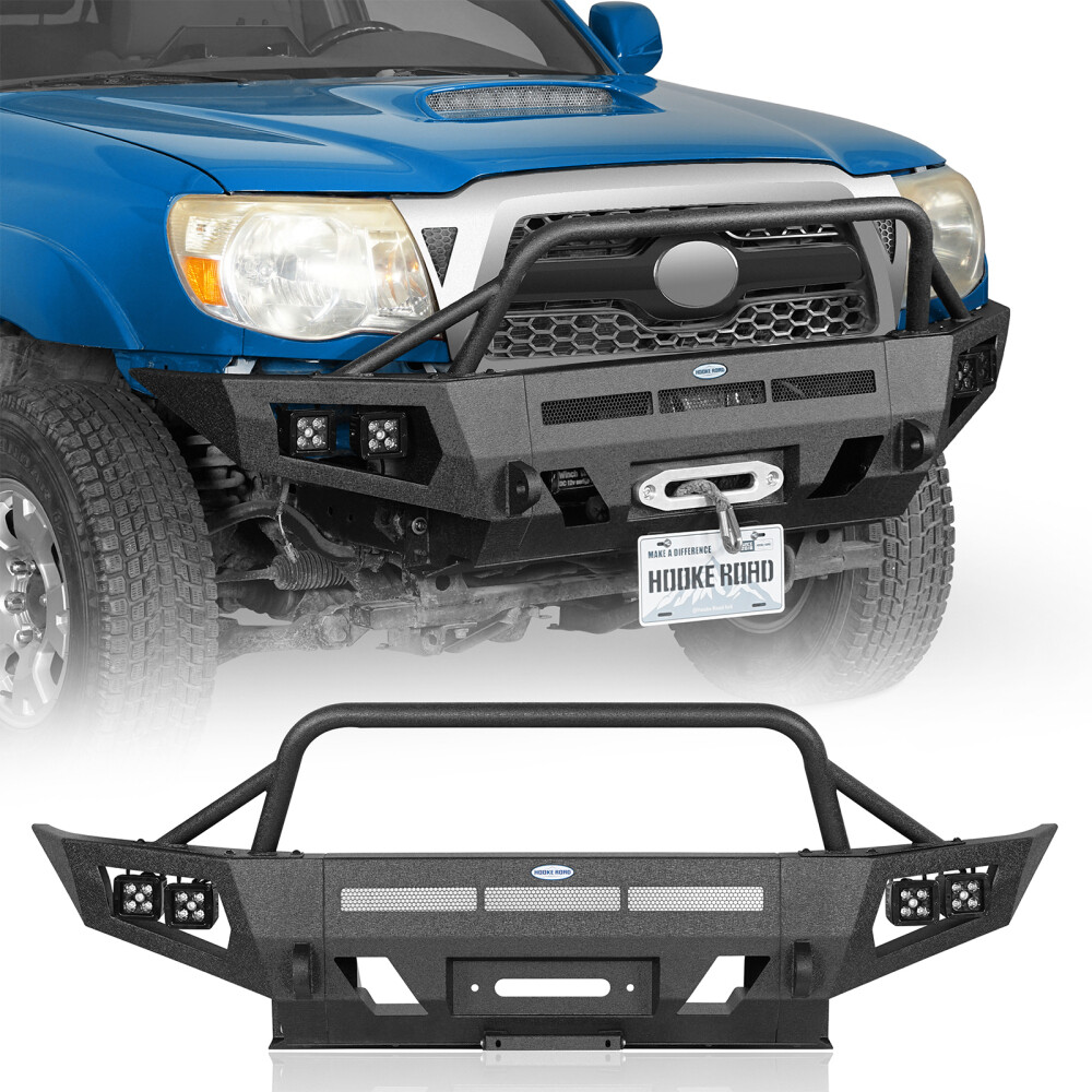 Full Width Front Bumper / Rear Bumper w/Winch Plate Fit 2005-2011 Toyota Tacoma 
