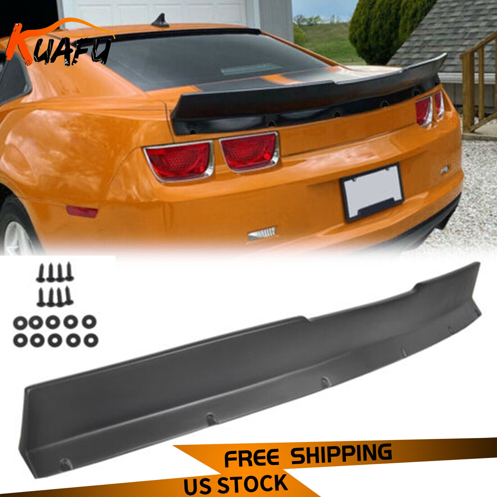 For 10-13 Chevrolet Camaro Rear Duckbill Type Trunk Spoiler Wing Black ABS Black For 10-13 Chevrolet Camaro Rear Duckbill Type Trunk Spoiler Wing Black ABS Black