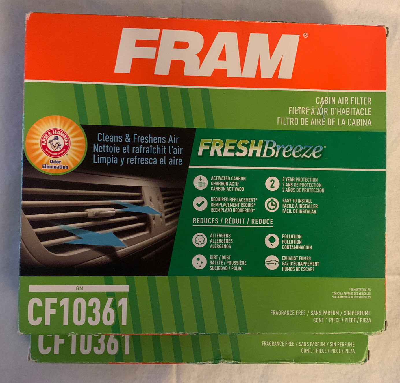2x FRAM CF10361 Fresh Breeze Cabin AirFilter Chevy Pontiac Sat/ 23- 2011 Various