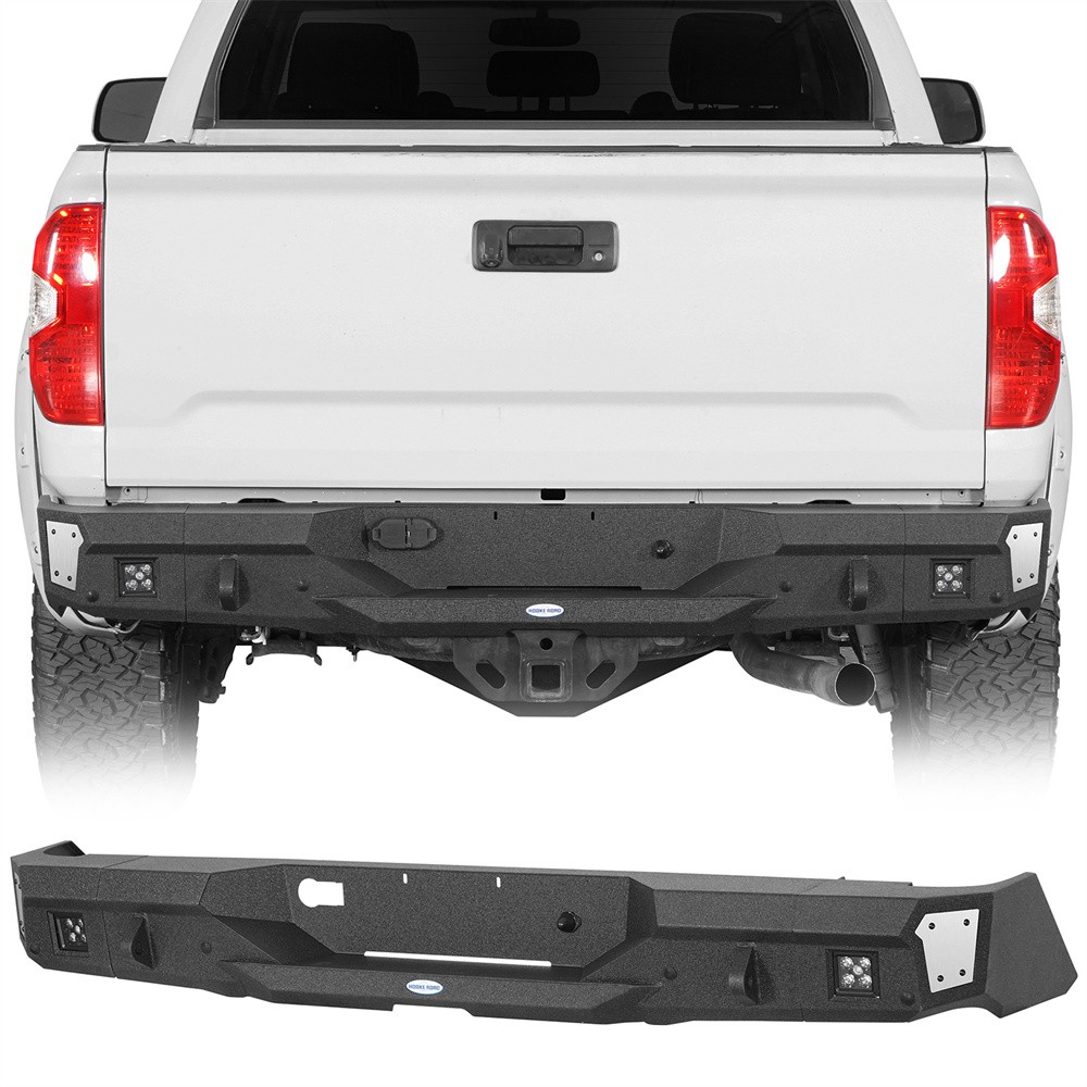 Fit 2014-2021 Toyota Tundra Full Width Offroad Steel Rear Back Bumper w/ Lights