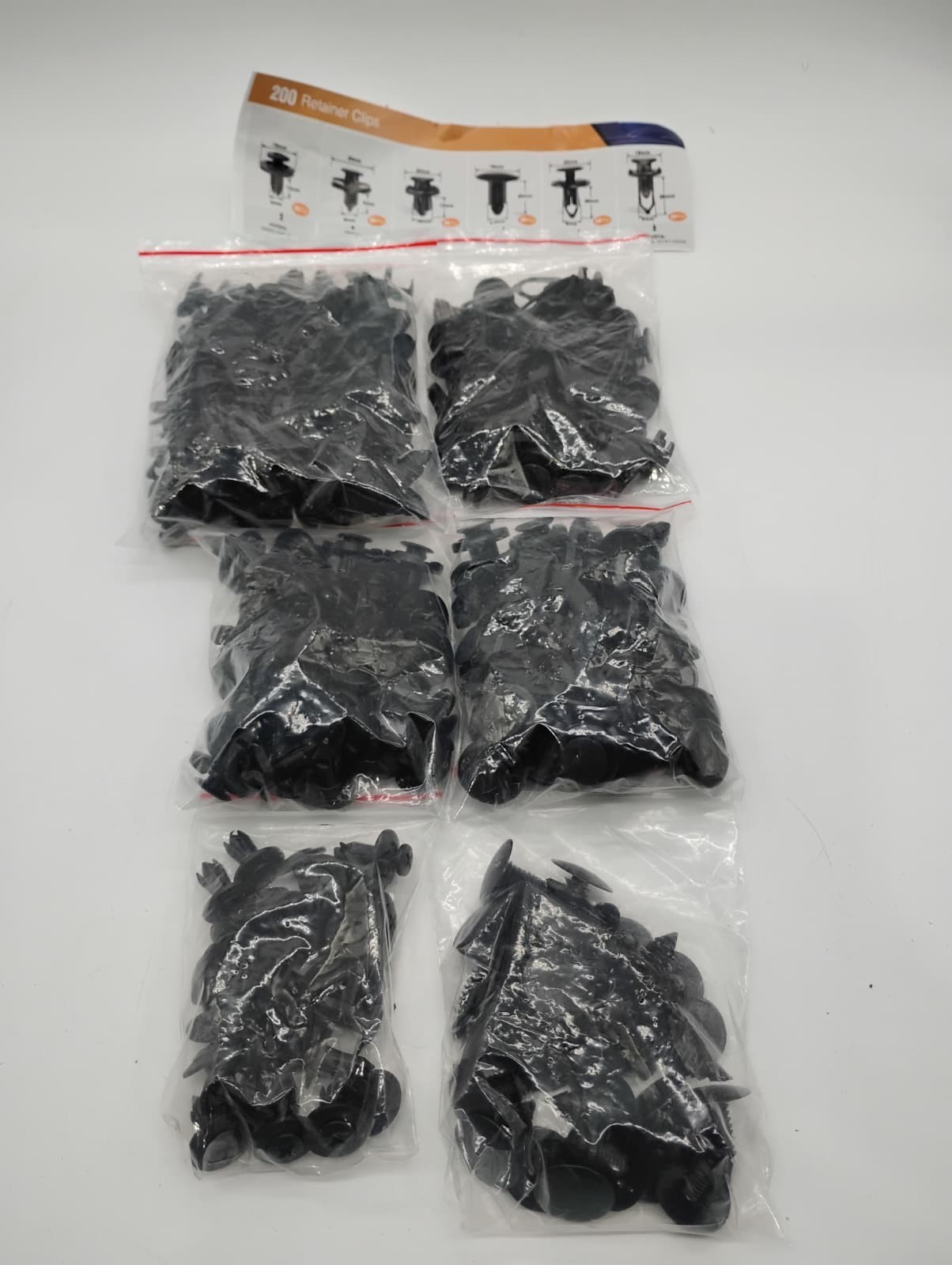 GOOACC GRC-47 Universal Plastic Fender Clips 200 Pcs Auto Body Retainer Fastener
