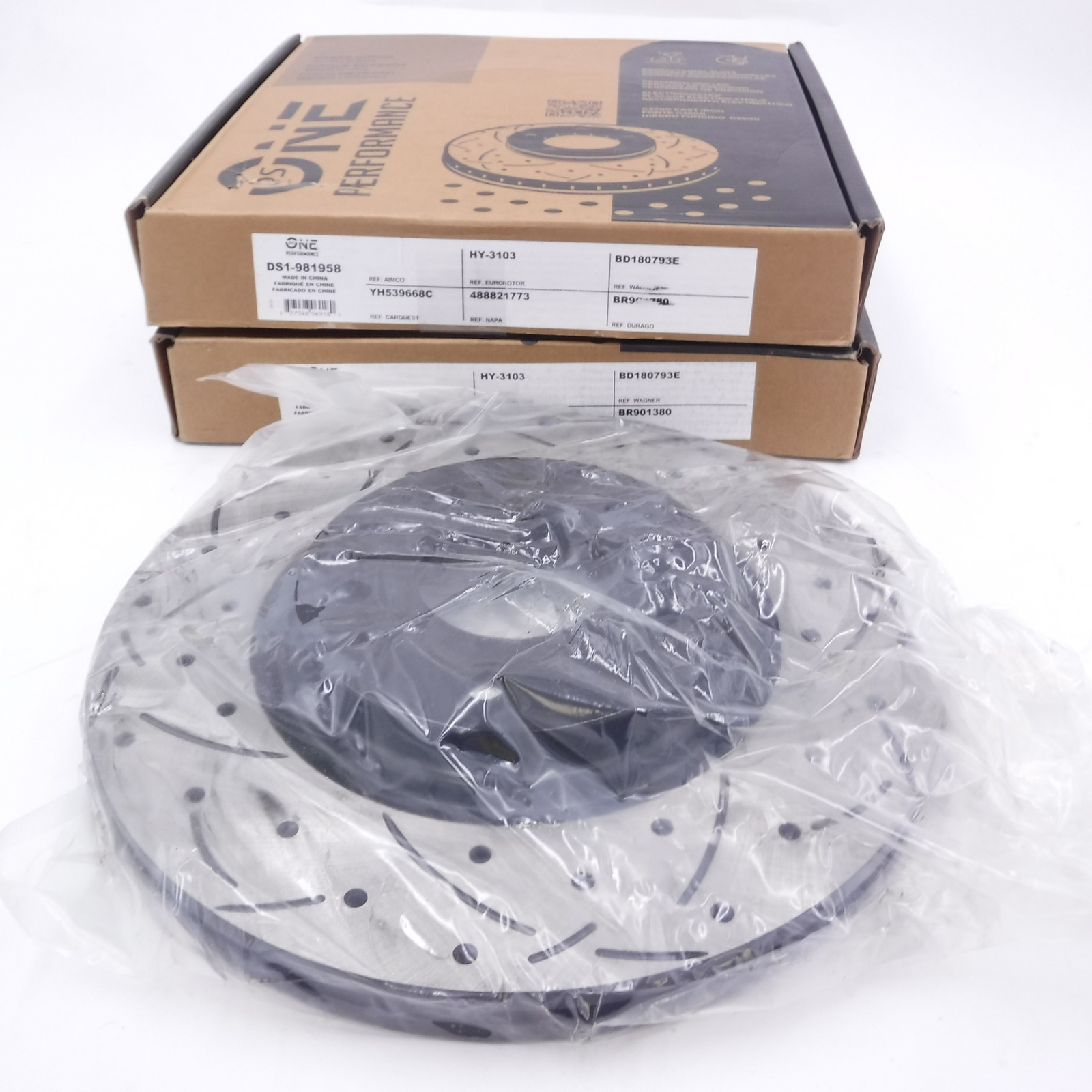 Pair DS-One Front Vented Brake Rotors 981958 for 2016-2021 Hyundai Tucson