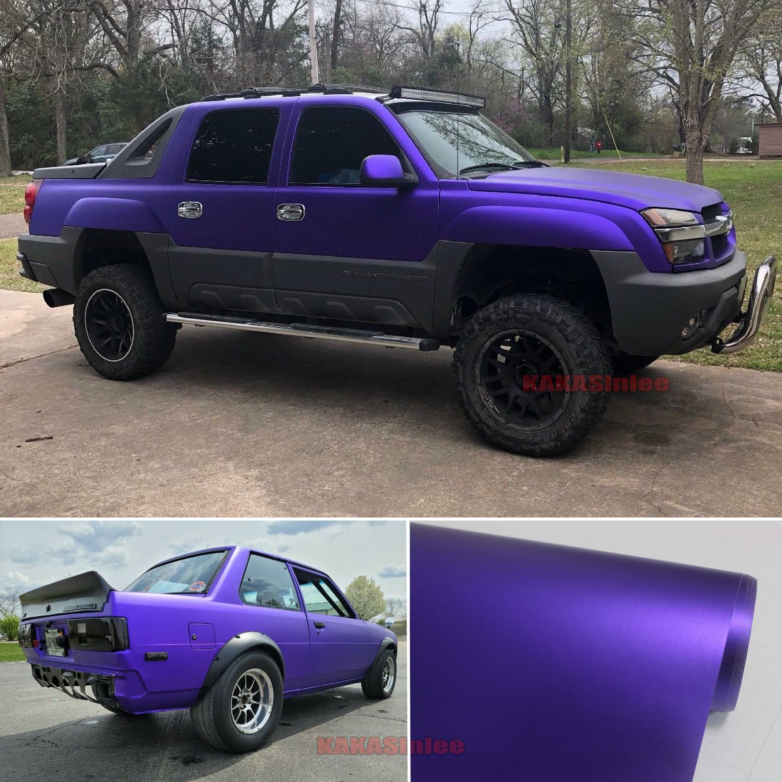 65FT x 5FT Full Roll Car Wrap Purple Stretch Satin Matte Chrome Vinyl Sticker US 65FT x 5FT Full Roll Car Wrap Purple Stretch Satin Matte Chrome Vinyl Sticker US