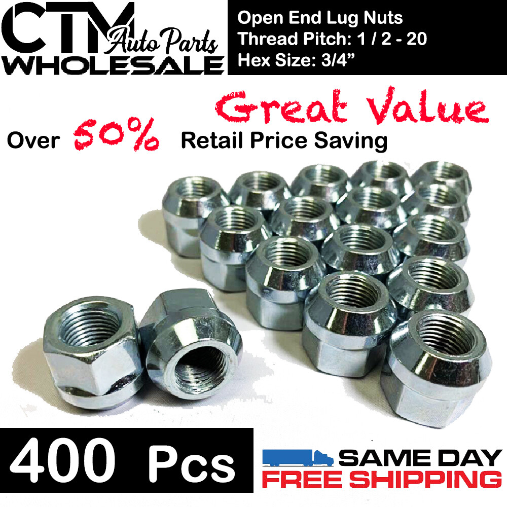 400 PCS 1/2-20 BULGE ACORN OPEN END WHEEL LUG NUTS WHOLESALE GREAT SAVIN 400 PCS 1/2-20 BULGE ACORN OPEN END WHEEL LUG NUTS WHOLESALE GREAT SAVIN