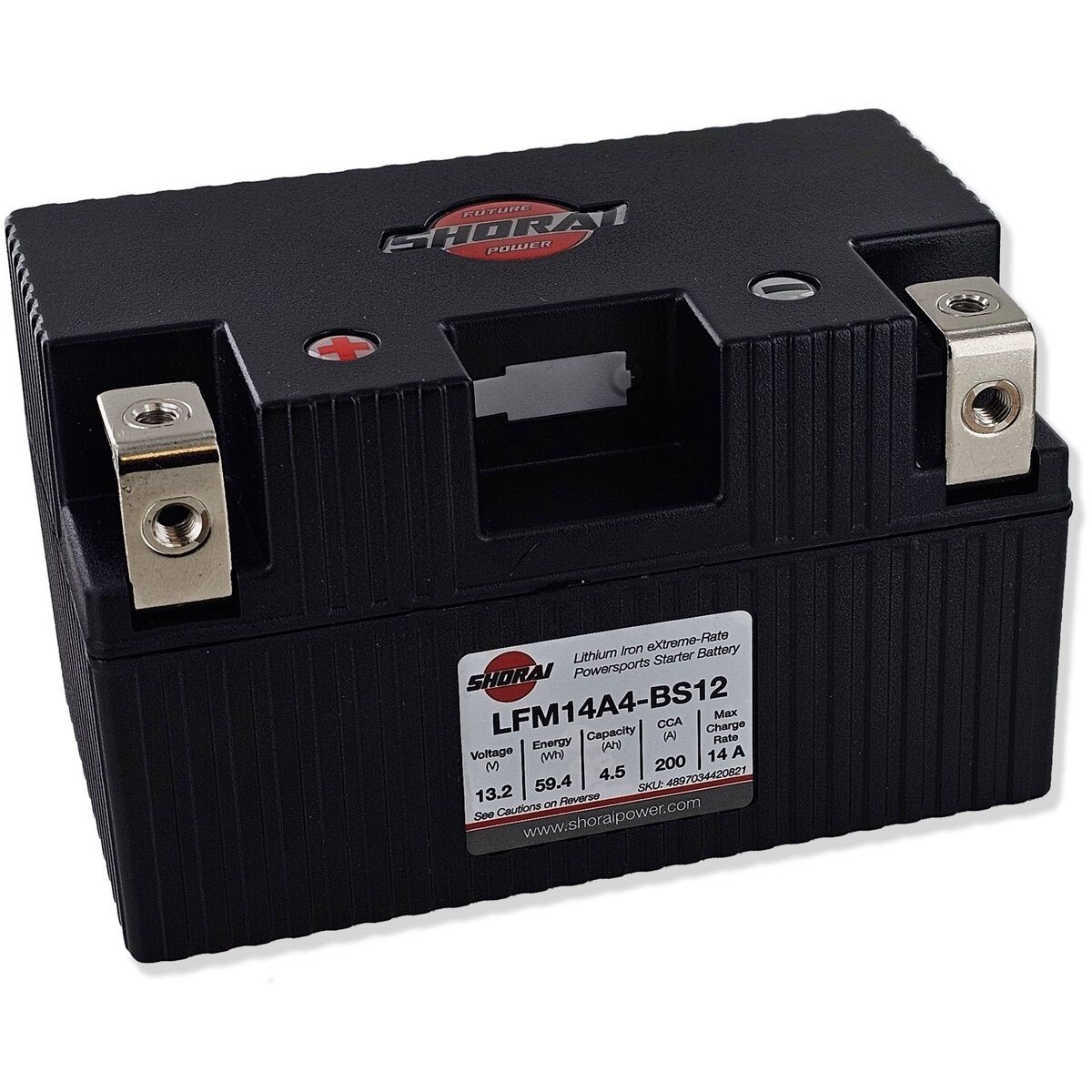 Shorai Xtreme-Rate 12-Volt LifePo4 LFX Lithium Battery - LFX14A4-BS12
