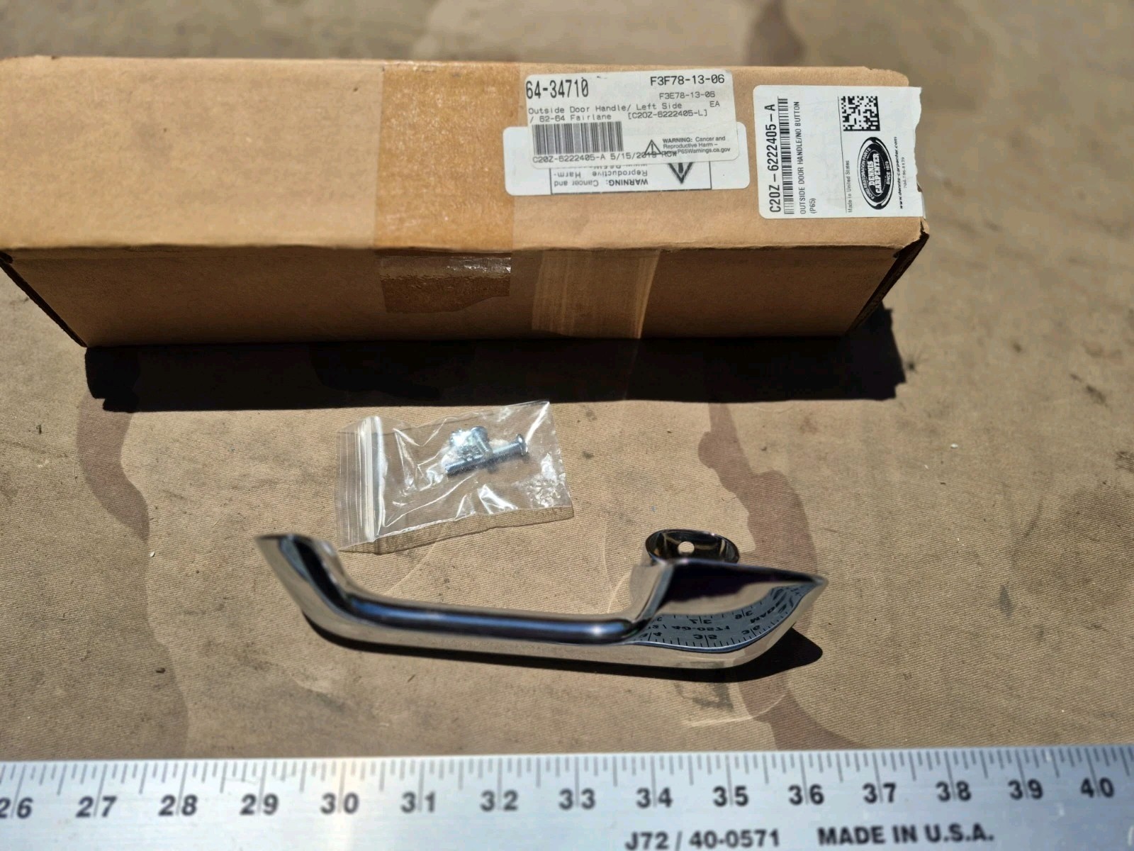Outside Door Handle - Left - 1962-64 Ford FairlaneC20Z-6222405-A Outside Door Handle - Left - 1962-64 Ford FairlaneC20Z-6222405-A