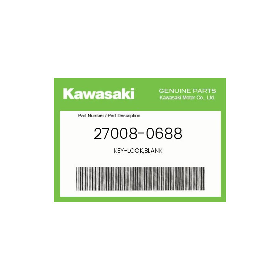 Kawasaki Genuine Key-Lock,Blank - 27008-0688