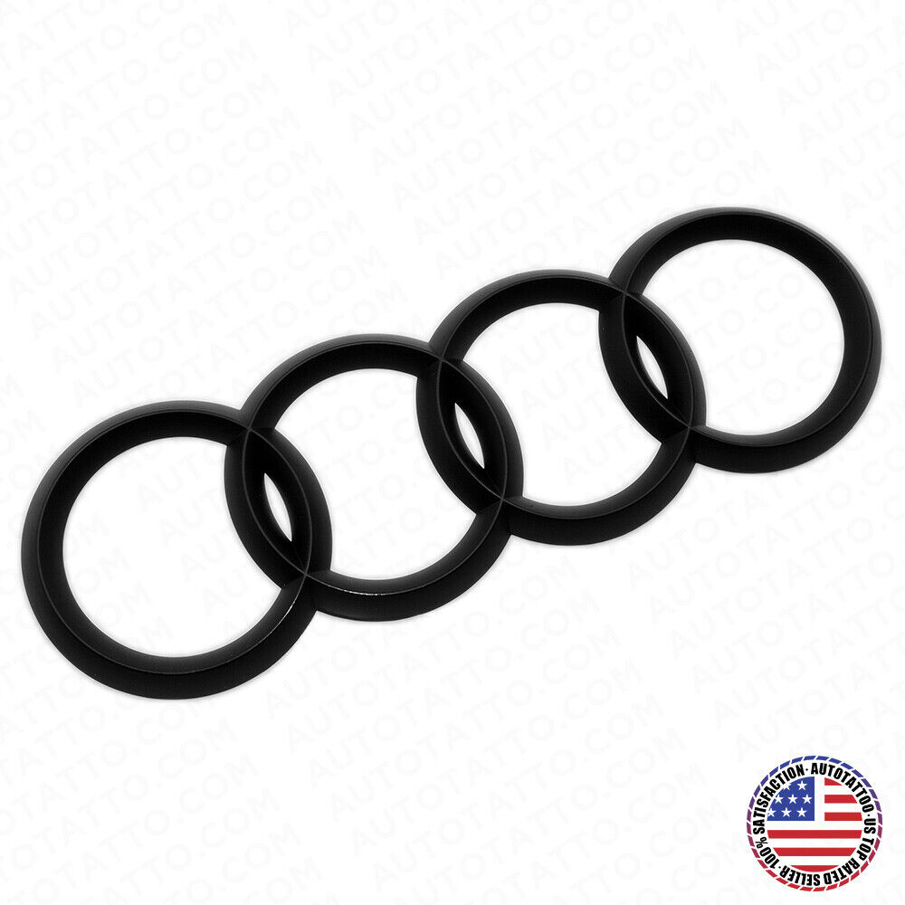 04-10 AUDI A8 S8 Q7 Matte Black Trunk Lid Luggage Ring Sign Badge Logo Emblem