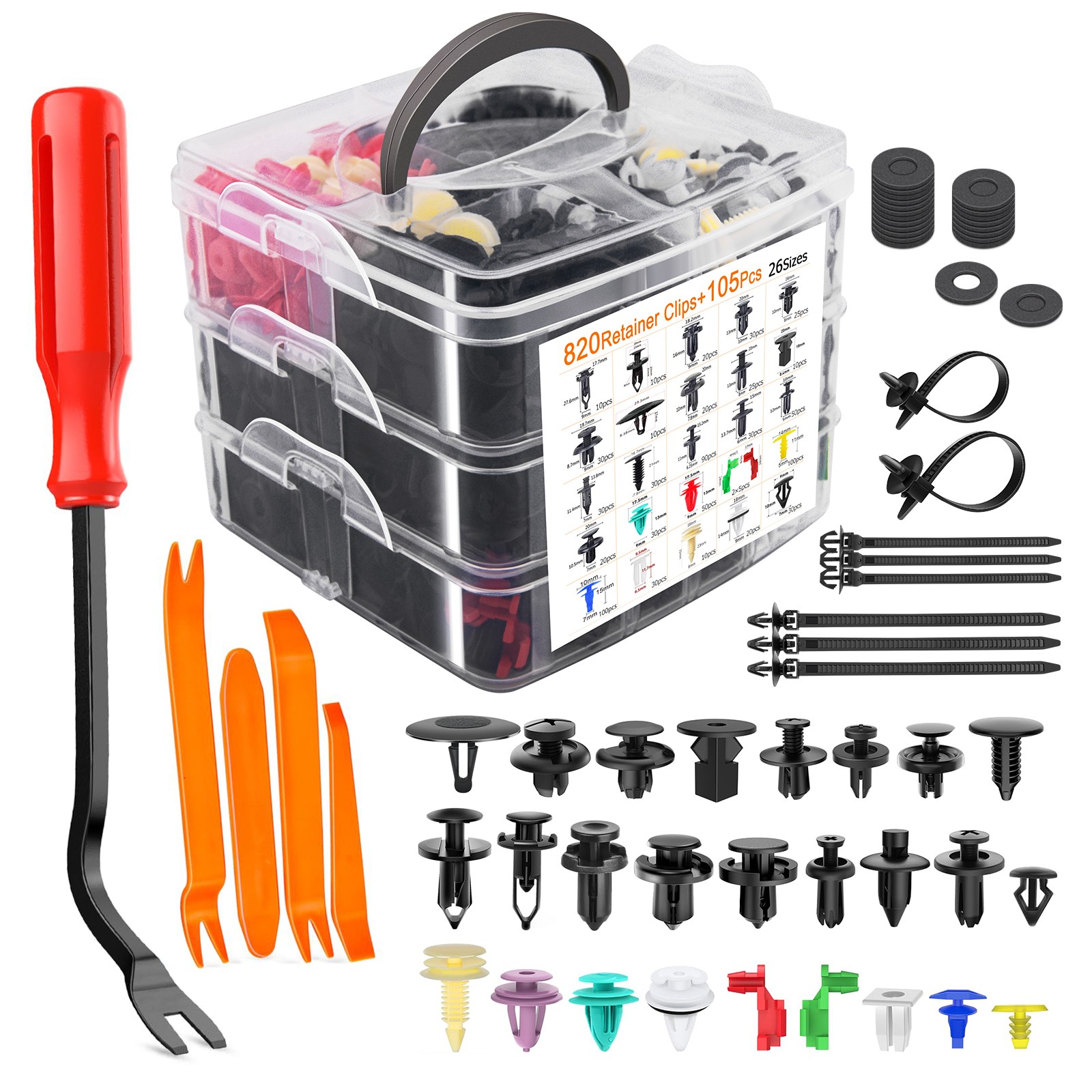 925 Pcs Car Bumper Retainer Auto Fasteners Body Plastic Trim Clips Pin Rivet Kit