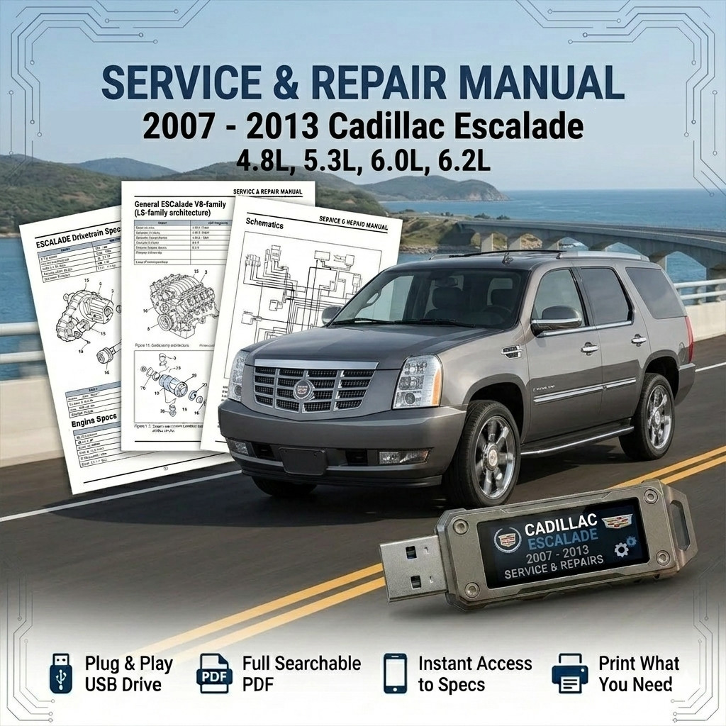 CADILLAC ESCALADE 2007 2008 2009 2010 2011 SERVICE REPAIR WORKSHOP MANUAL ON USB