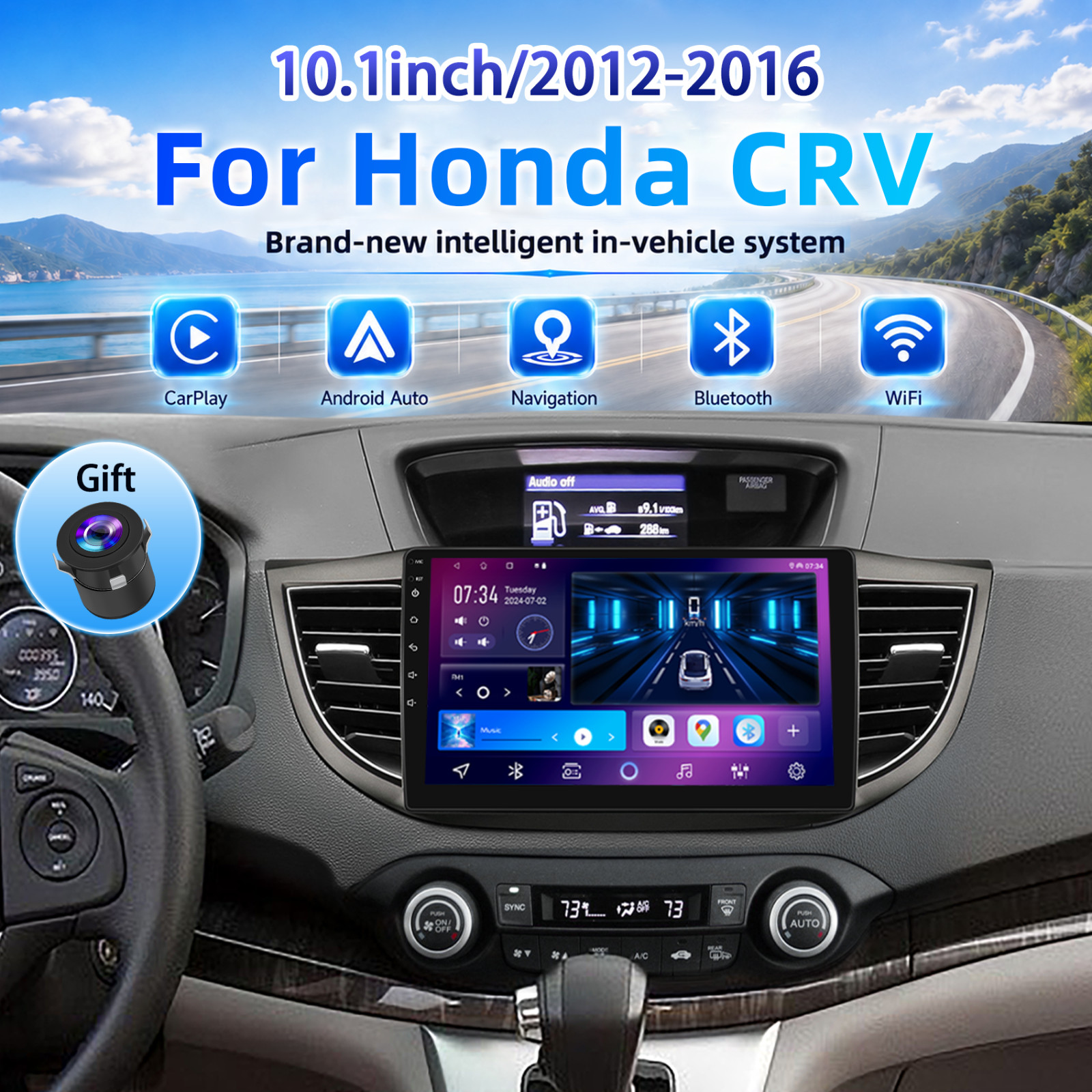 For Honda CRV 2012-2016 Android 14 Apple Carplay Car Stereo Radio GPS Navi 32GB For Honda CRV 2012-2016 Android 14 Apple Carplay Car Stereo Radio GPS Navi 32GB