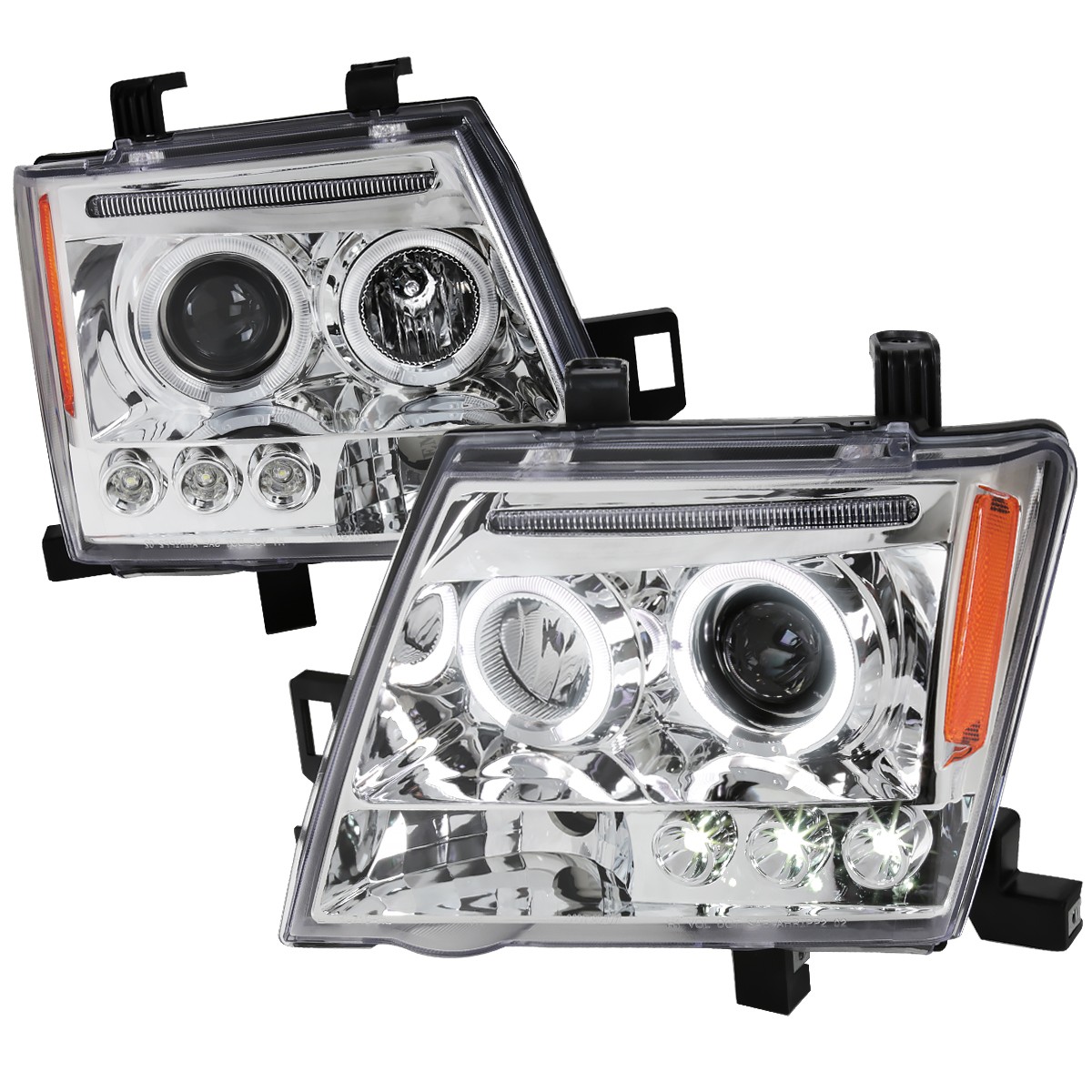 Fit 2005-2015 Xterra LED Halo Projector Headlights Headlamps Left+Right 05-15