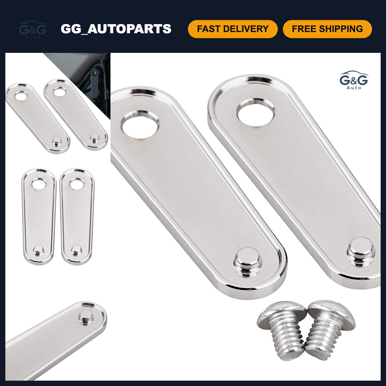 Chrome Motorcycle Rear Passenger Floorboard Pegs for Harley Electra, Road King,