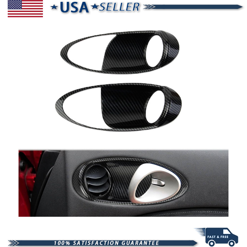Carbon Fiber Style Inner Door Handle Cover Air Outlet Trim Nissan 370Z / Z 400Z Carbon Fiber Style Inner Door Handle Cover Air Outlet Trim Nissan 370Z / Z 400Z