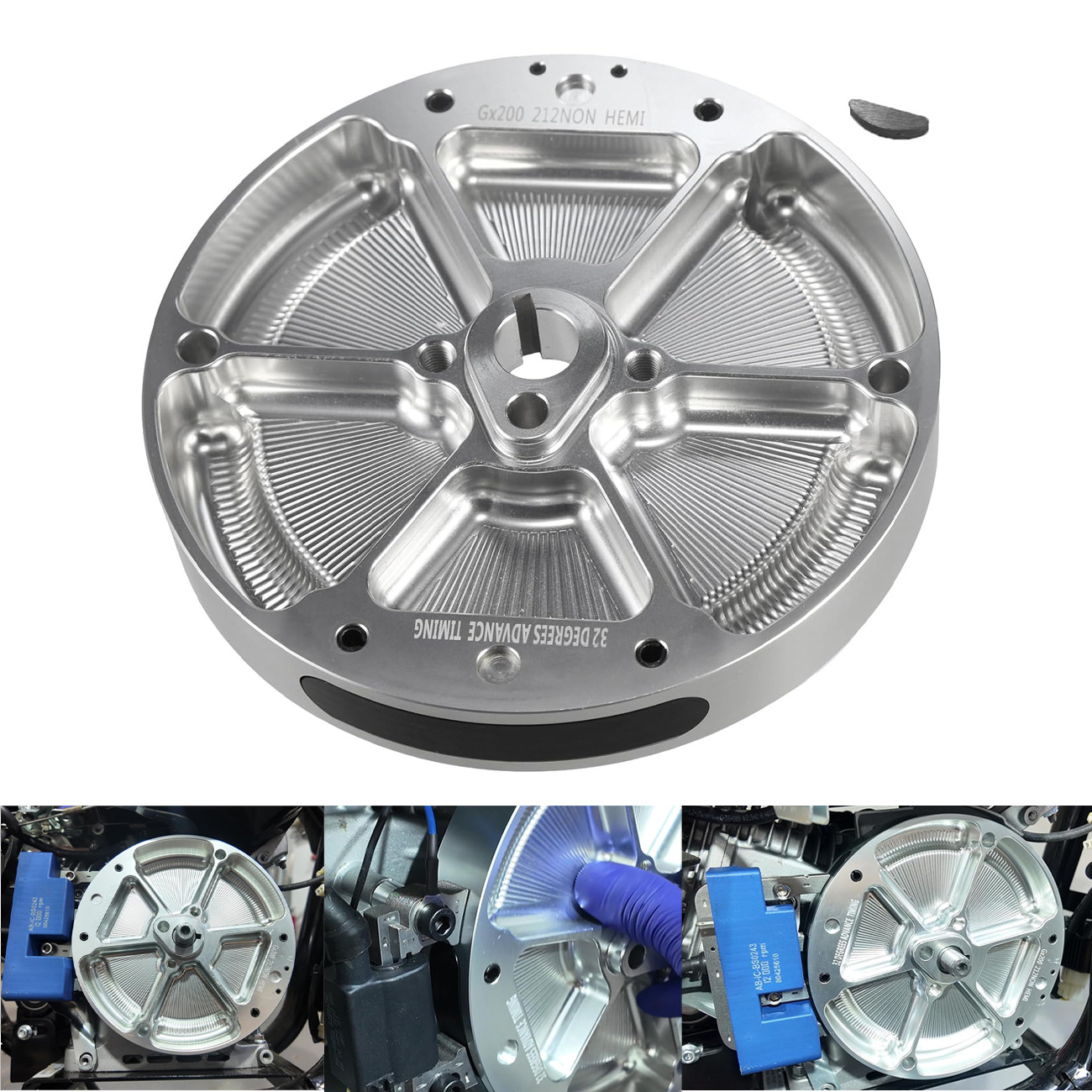 Ultra-Light Billet Aluminum Flywheel Fit Honda GX200/Clone Clone 196cc Engines Ultra-Light Billet Aluminum Flywheel Fit Honda GX200/Clone Clone 196cc Engines