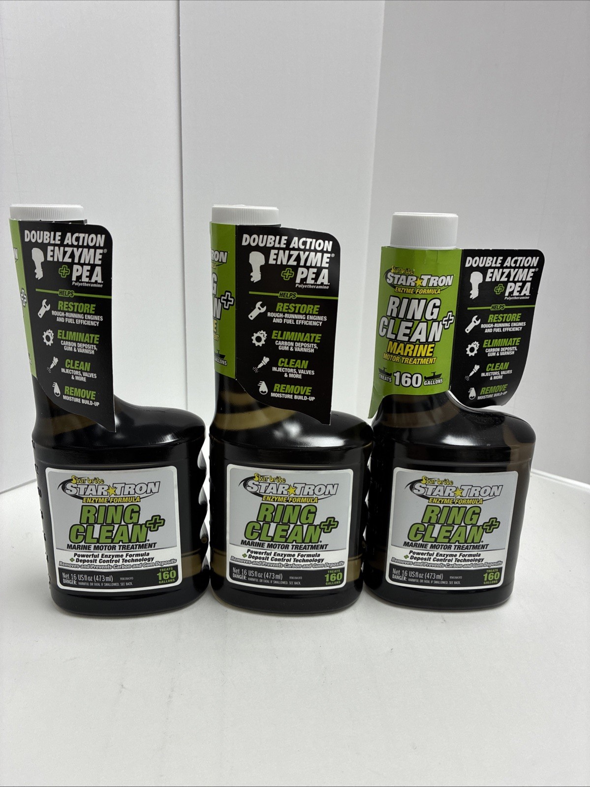 (3 pack) Star brite Star Tron Ring Clean+ Marine Motor Treatment 16 oz per