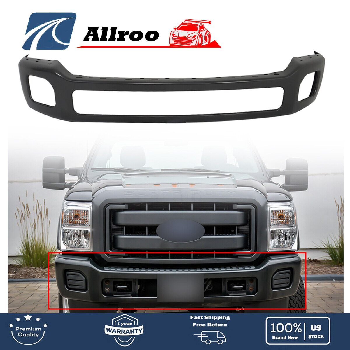 For 2011-2016 Ford F-250 F350 F-450 Super Duty Front Bumper Primed Steel