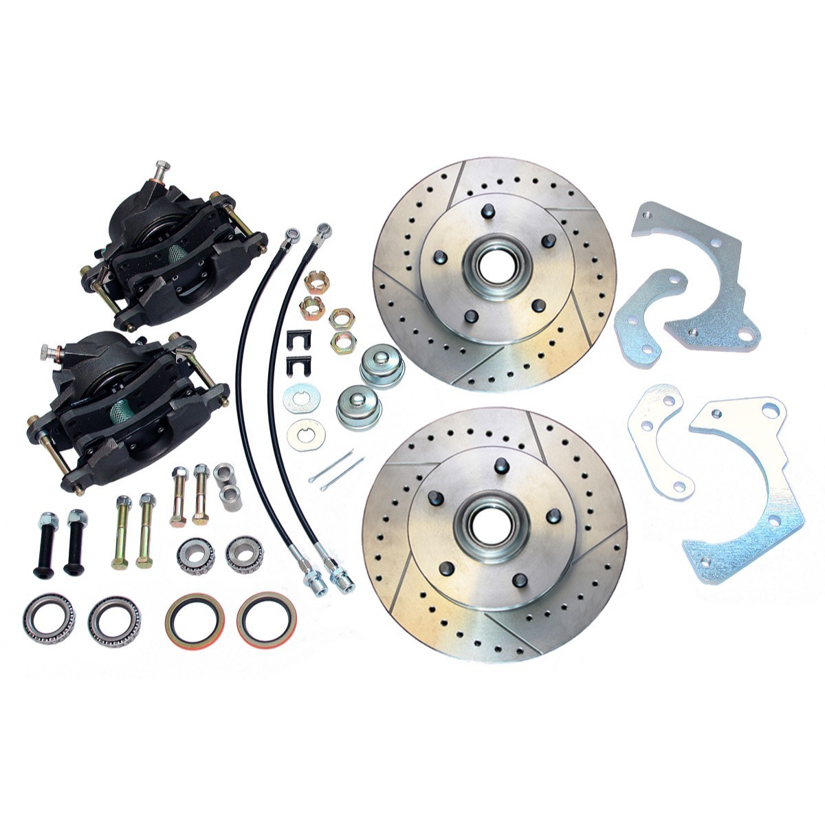 1965-68 Chevrolet Impala Disc Brake Wheel Kit Cross Drilled and Slotted Rotors