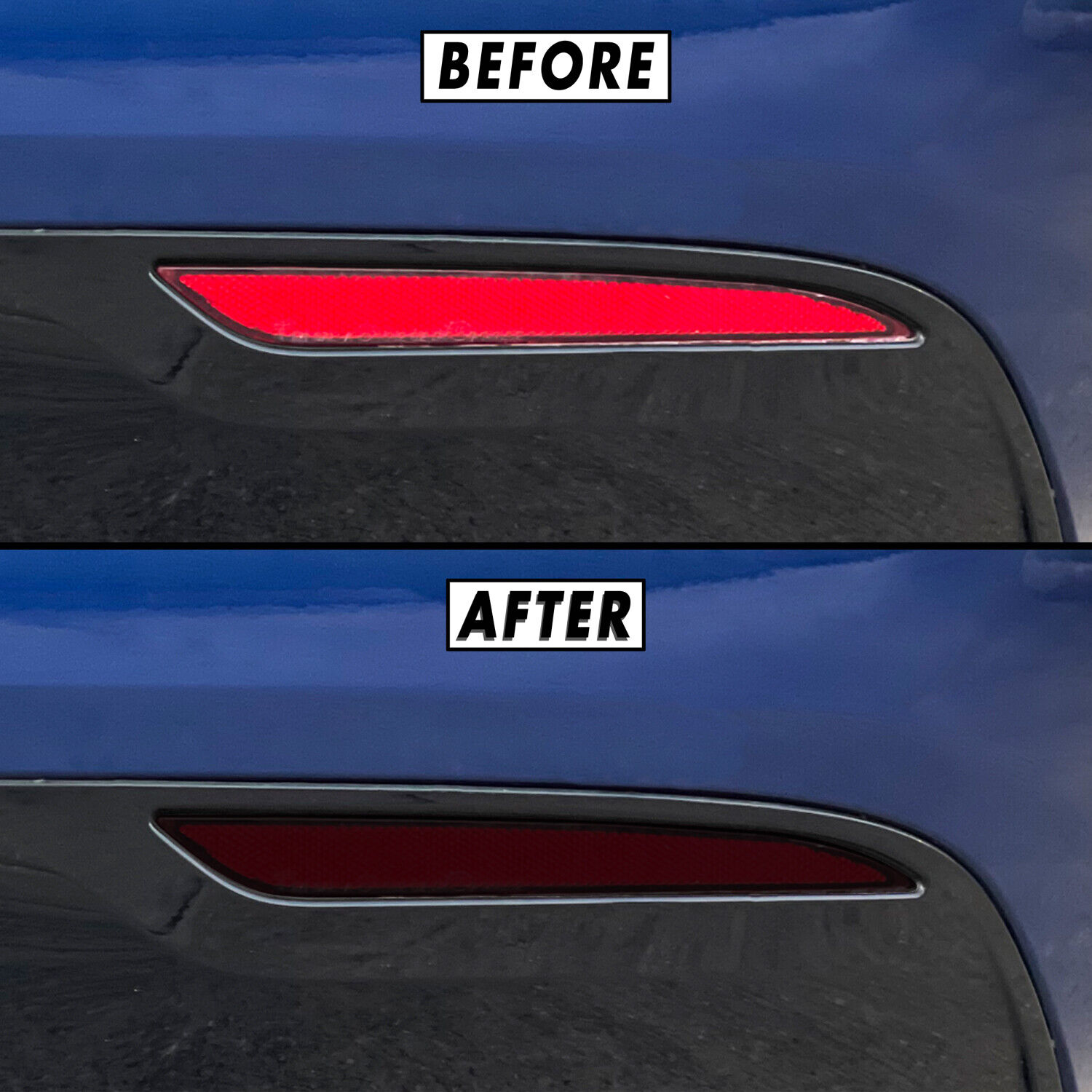 FOR 12-22 Tesla Model S Rear Reflector SMOKE Precut Vinyl Tint Overlays