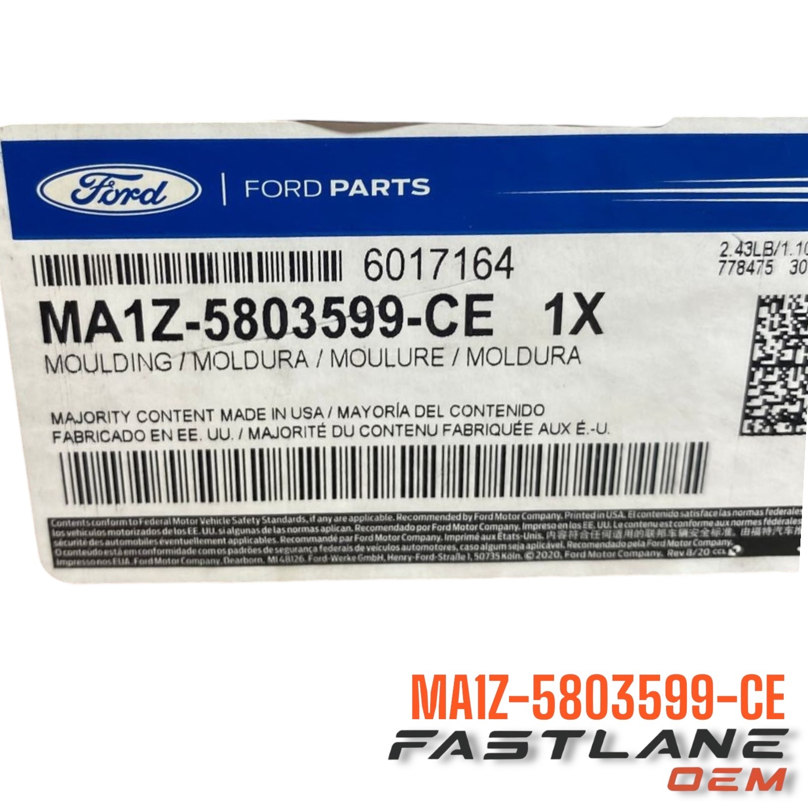 GENUINE FORD WINDSHIELD MOULDING NEW OEM MA1Z-5803599-CE GENUINE FORD WINDSHIELD MOULDING NEW OEM MA1Z-5803599-CE