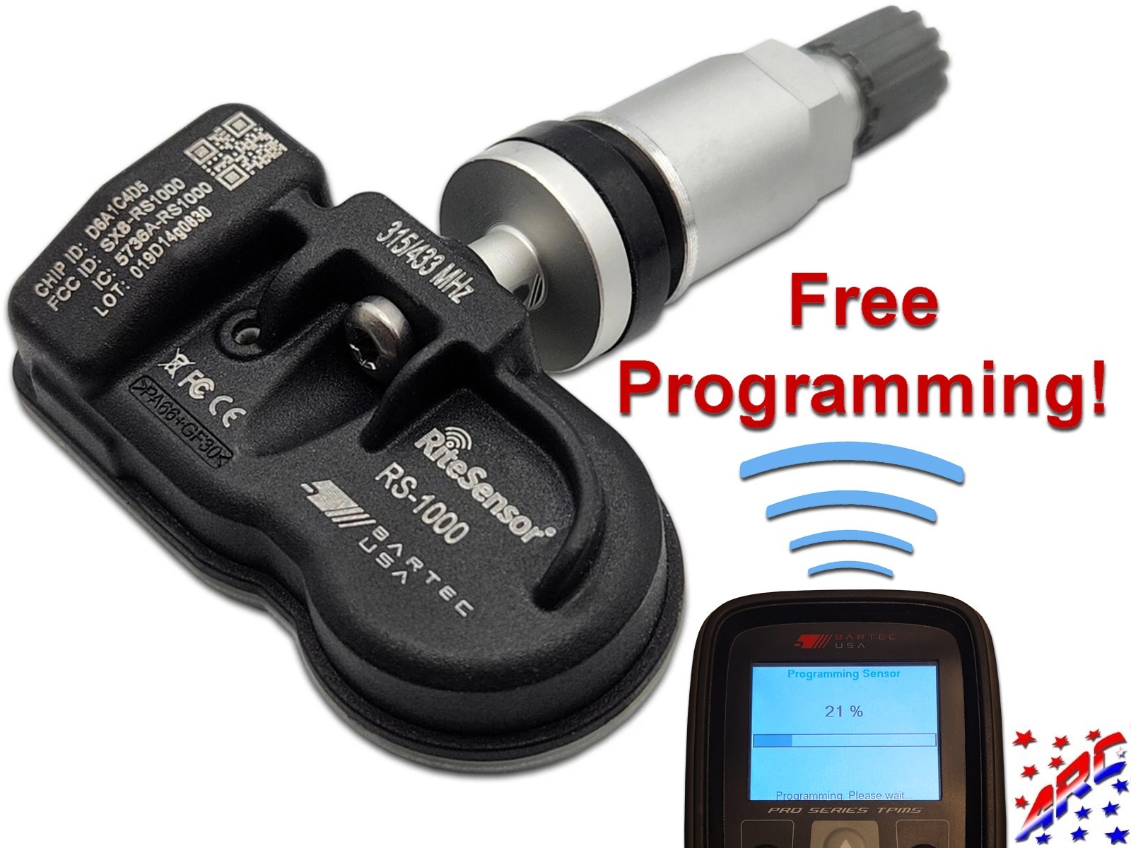 Bartec RITESensor Dual Band 315/433MHz TPMS Tire Pressure Sensor RS-1000