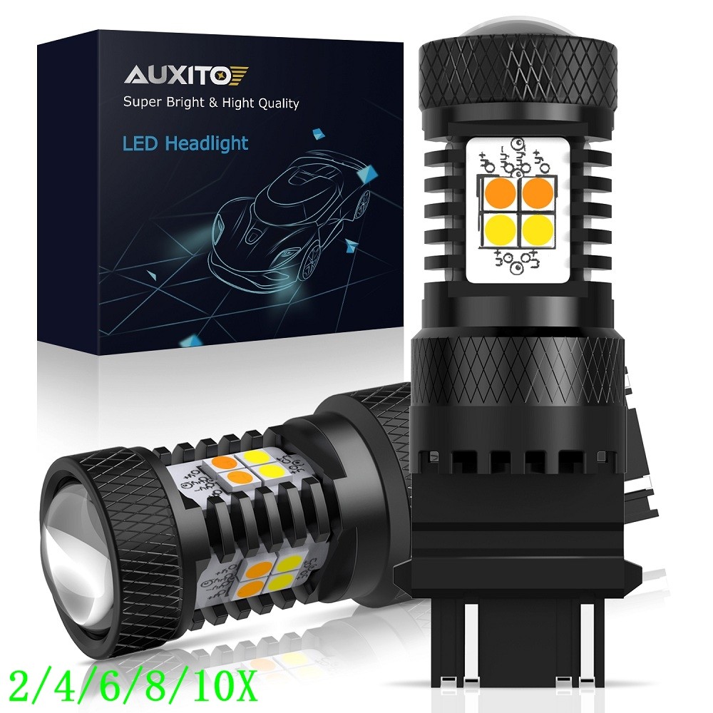 AUXITO 3157 Switchback LED Turn Signal Light Parking Lamp Amber White Color 2~10
