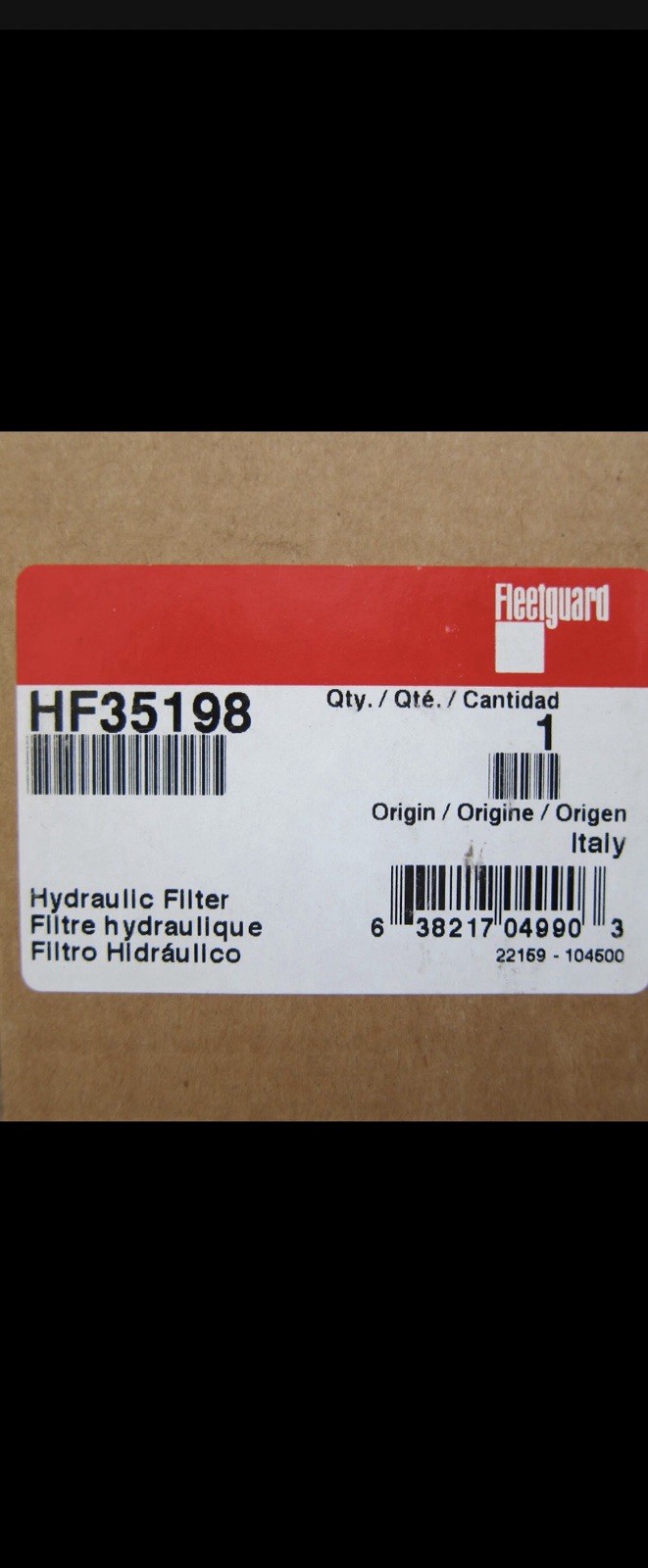 HF35198 Fleetguard Hydraulic Filter HF35198 Fleetguard Hydraulic Filter