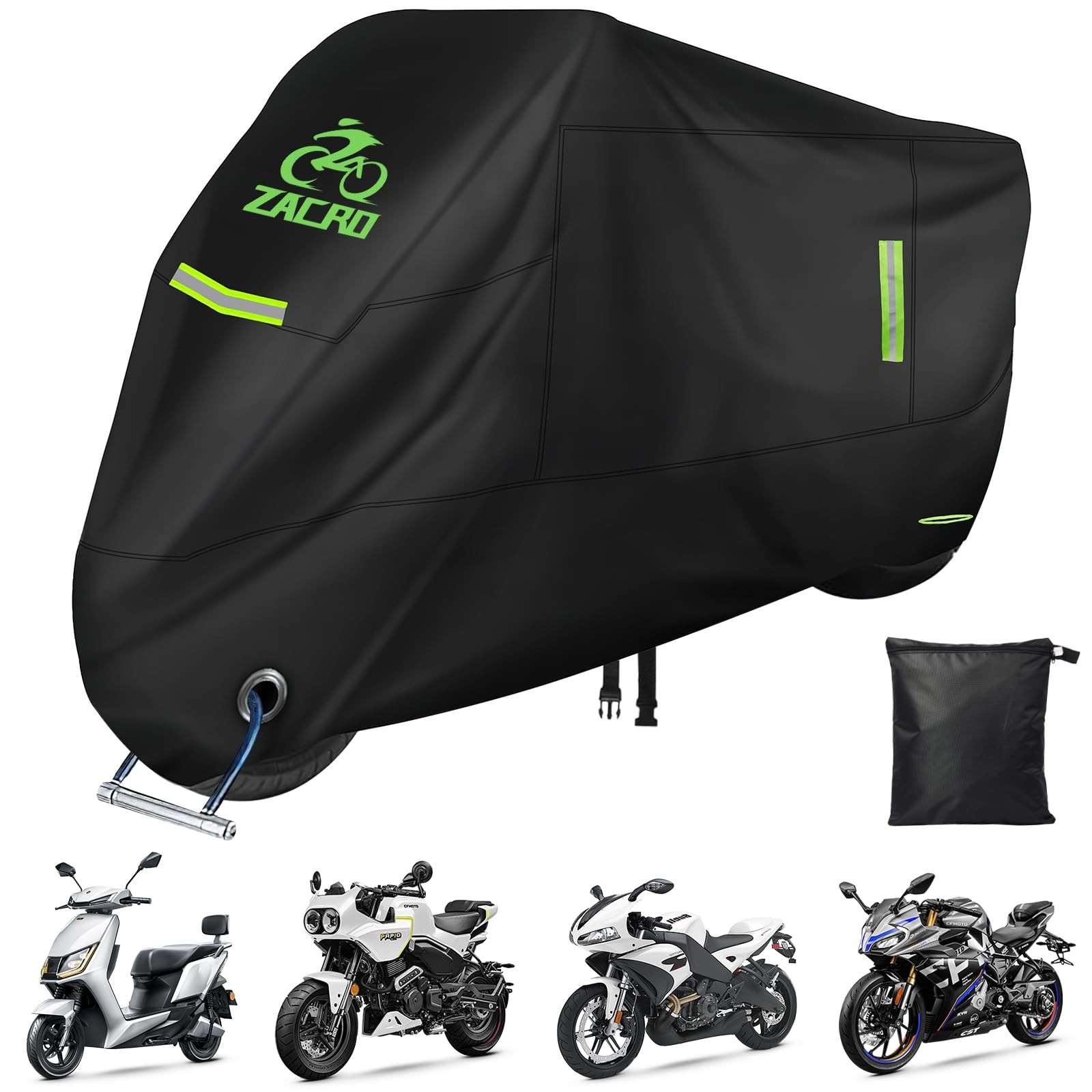 Heavy Duty Motorcycle Cover 420D Waterproof UV Dust Snow Proof Universal Fit for