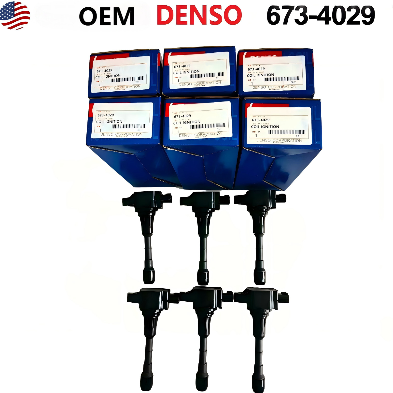 6Pcs DENSO OEM 673-4029 22448-JA10C Ignition Coils For 2007-2020 Nissan INFINITI
