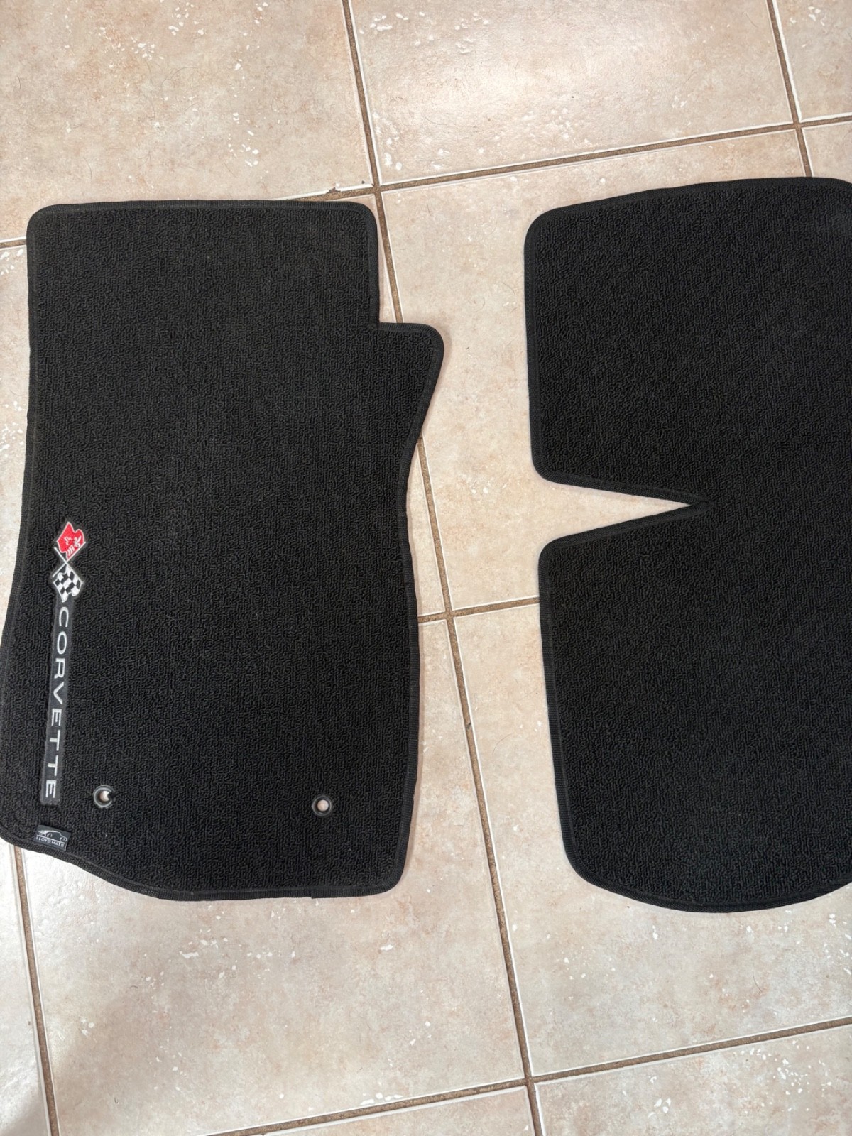 1968-1976 C3 Corvette Lloyd Ultimat Black Floor Mats Crossed Flags