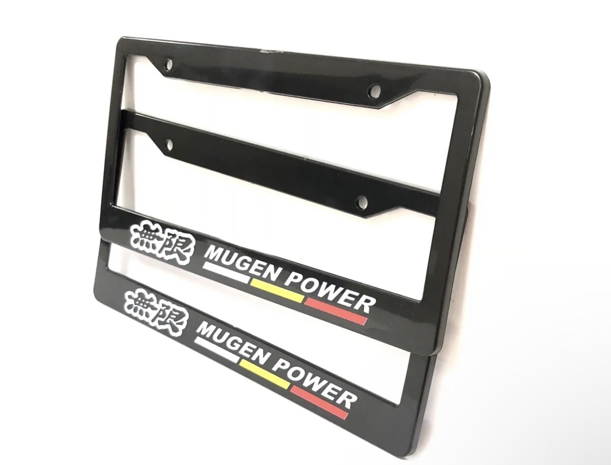  x2 MUGEN POWER Racing License Plate Frame For All Honda Model Universal Fitment