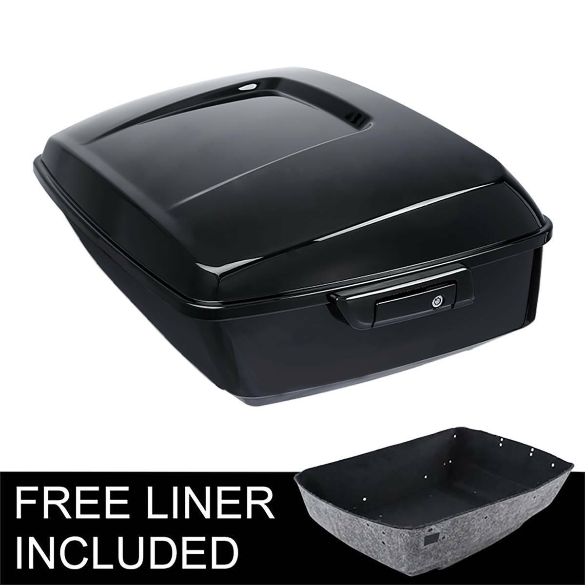 Vivid Black King Trunk Fit For Harley Touring Road King Electra Glide 2014-2026