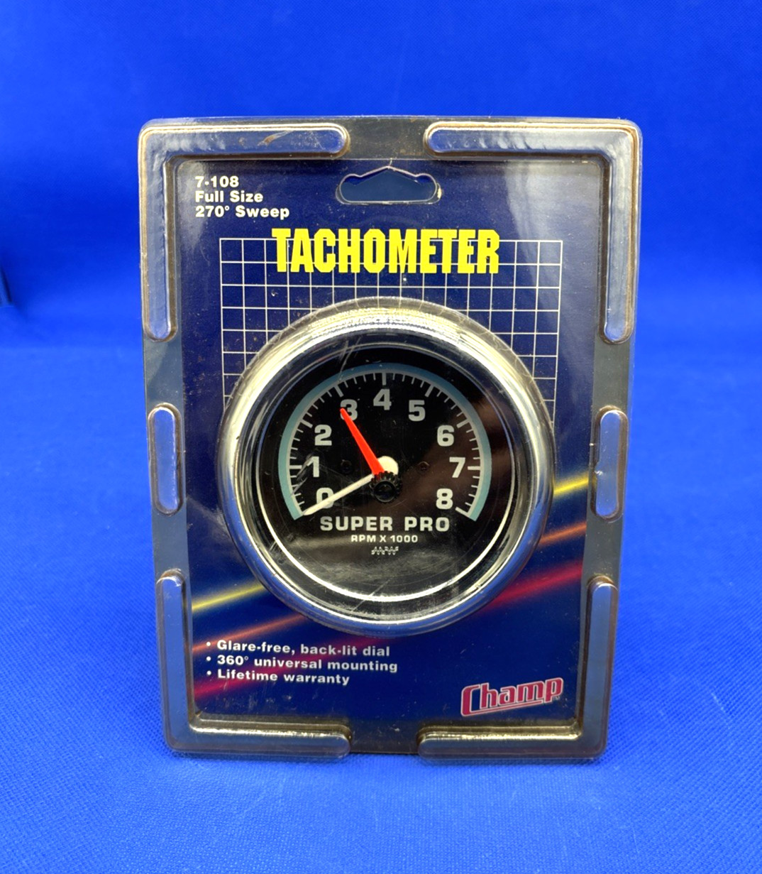 VTG Dorman-CHAMP  7-108 Super Pro Tachometer Full Size 8000 RPM NEW