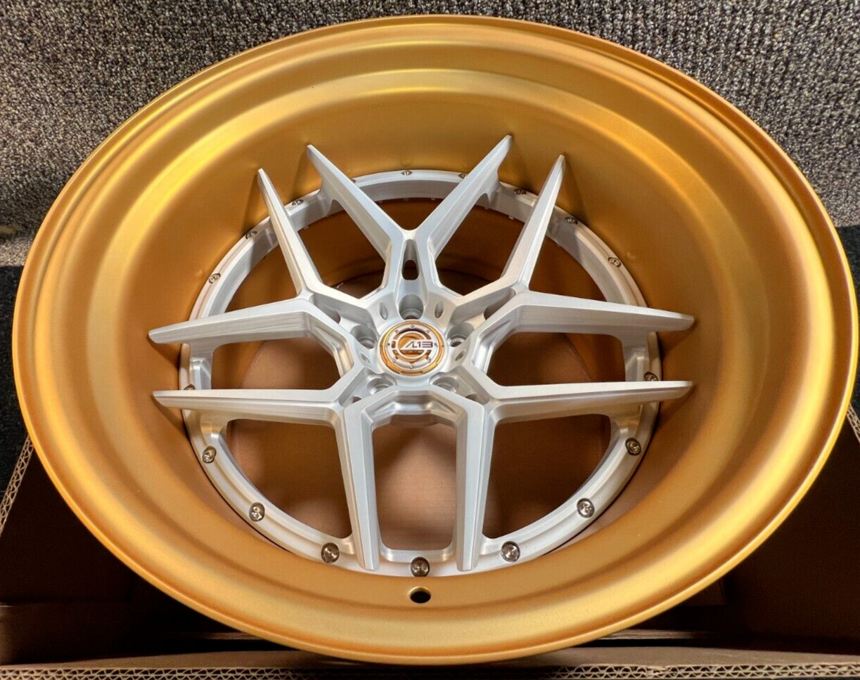 (QTY 1) AL13 D002 Gold and Silver 3-Piece Wheel Rim 20x13 5x114.3 -50mm, 4569636