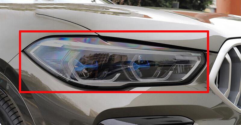 For 2020-2022 BMW X6 Smoke Black TPU Headlight Protective Film Sticker A Pair