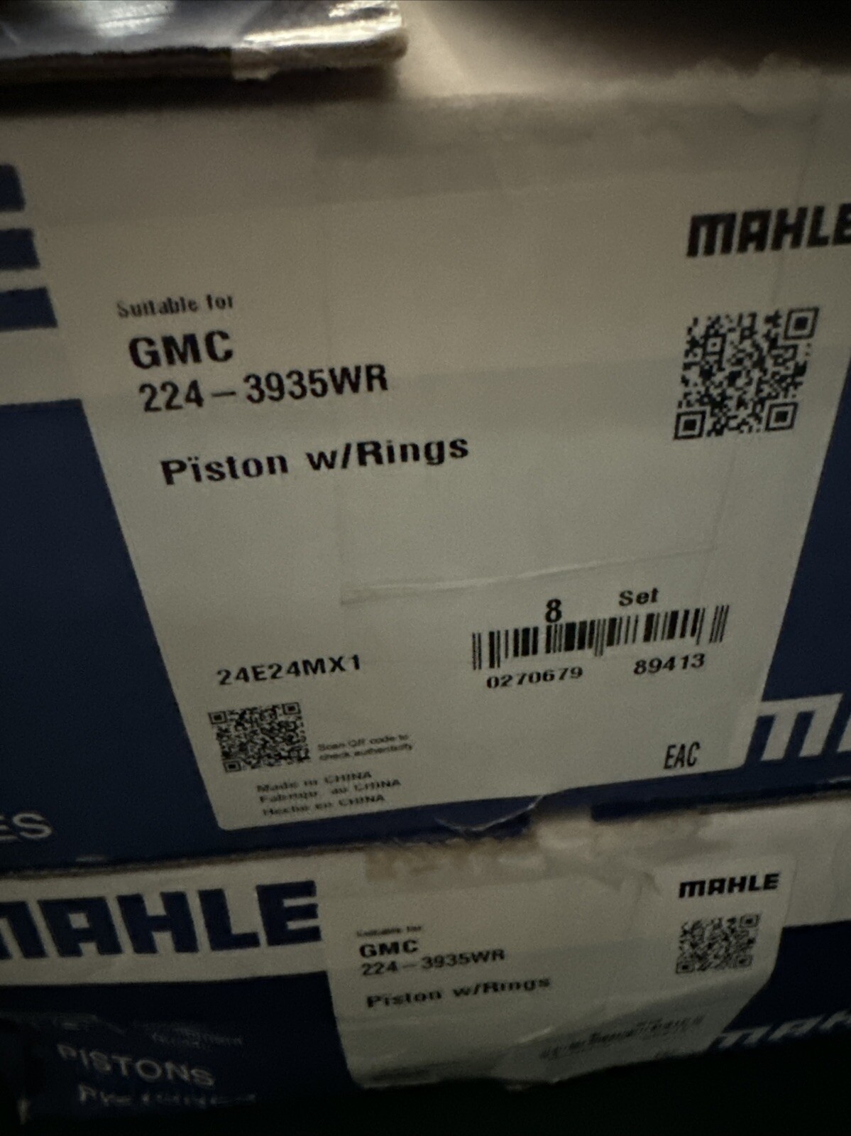 Piston With Rings  Mahle Original  2243935WR