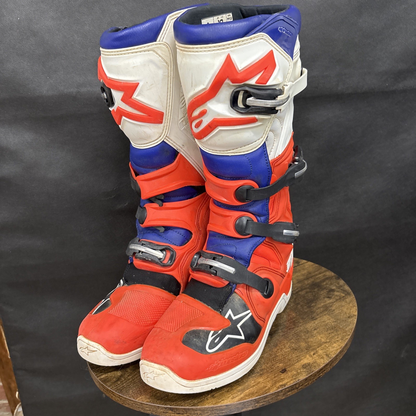 Alpinestars Tech 5 Boots Size 10 Motocross Adv Offroad orange white blue Alpinestars Tech 5 Boots Size 10 Motocross Adv Offroad orange white blue