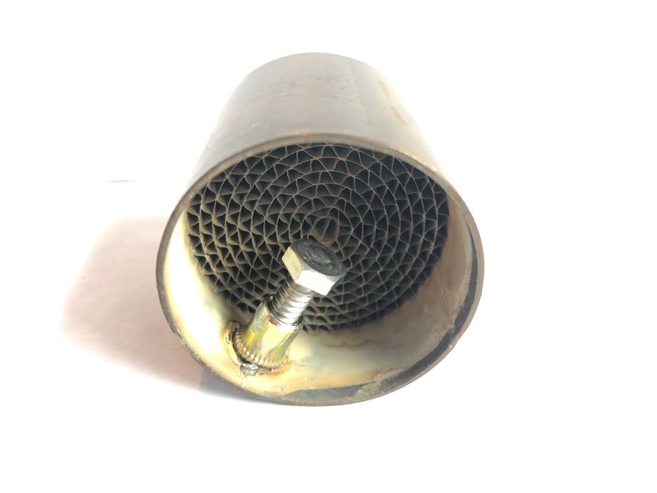 Radiant Cycles Shorty GP Exhaust Motorcycle Muffler Baffle Bolt In Catalyst NEW