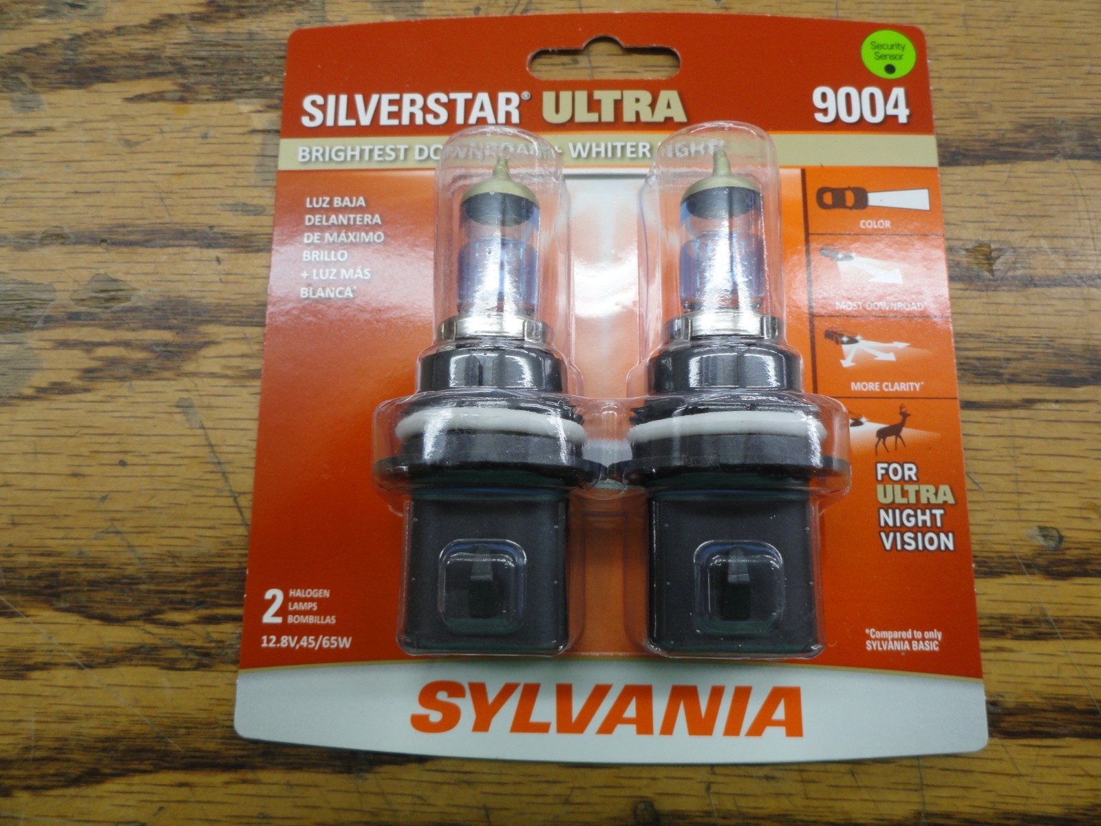 NEW - Sylvania Silverstar ULTRA 9004 High Performance Headlight 2 Bulbs
