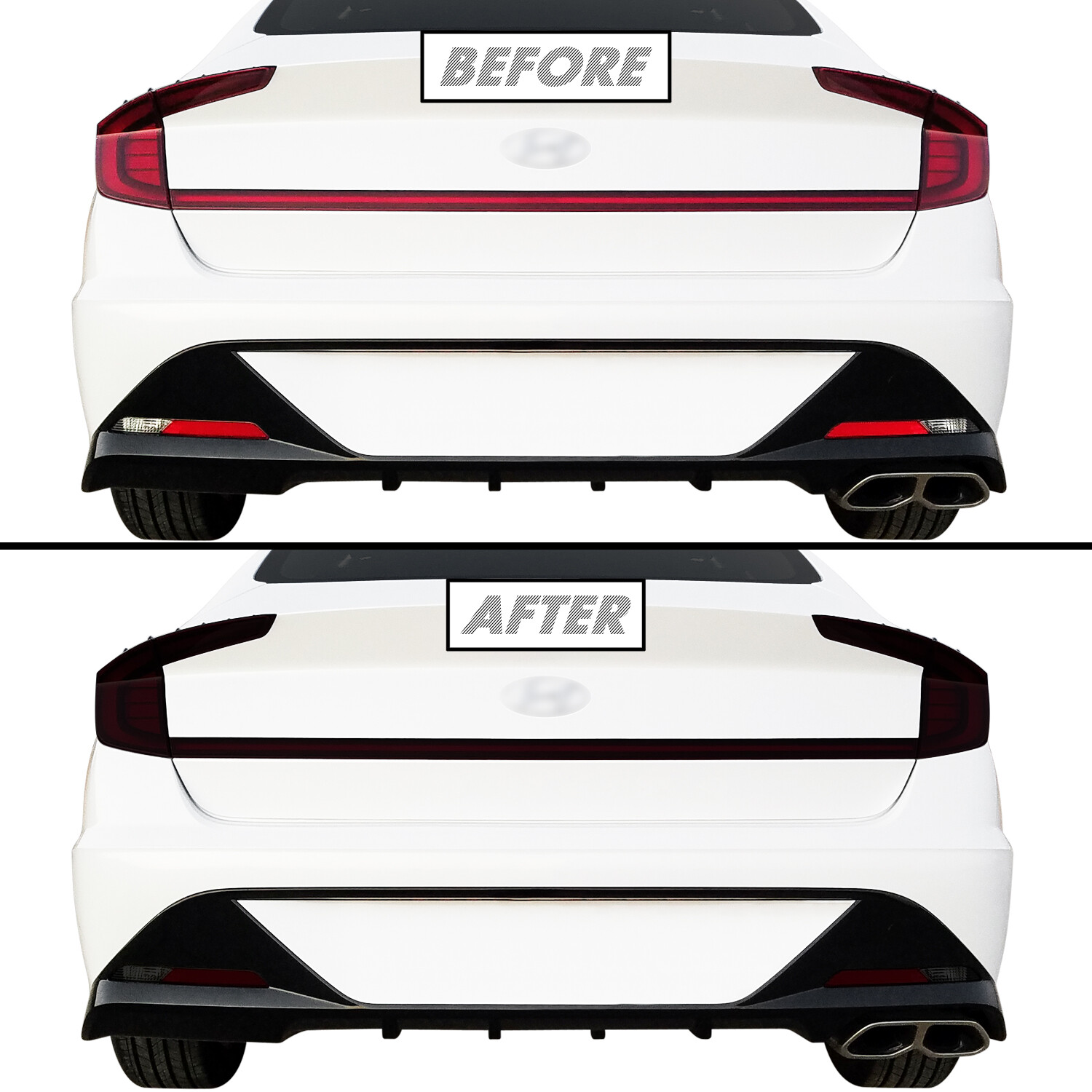 FOR 20-23 Hyundai Sonata Tail Light & Reflector SMOKE Precut Vinyl Tint Overlays