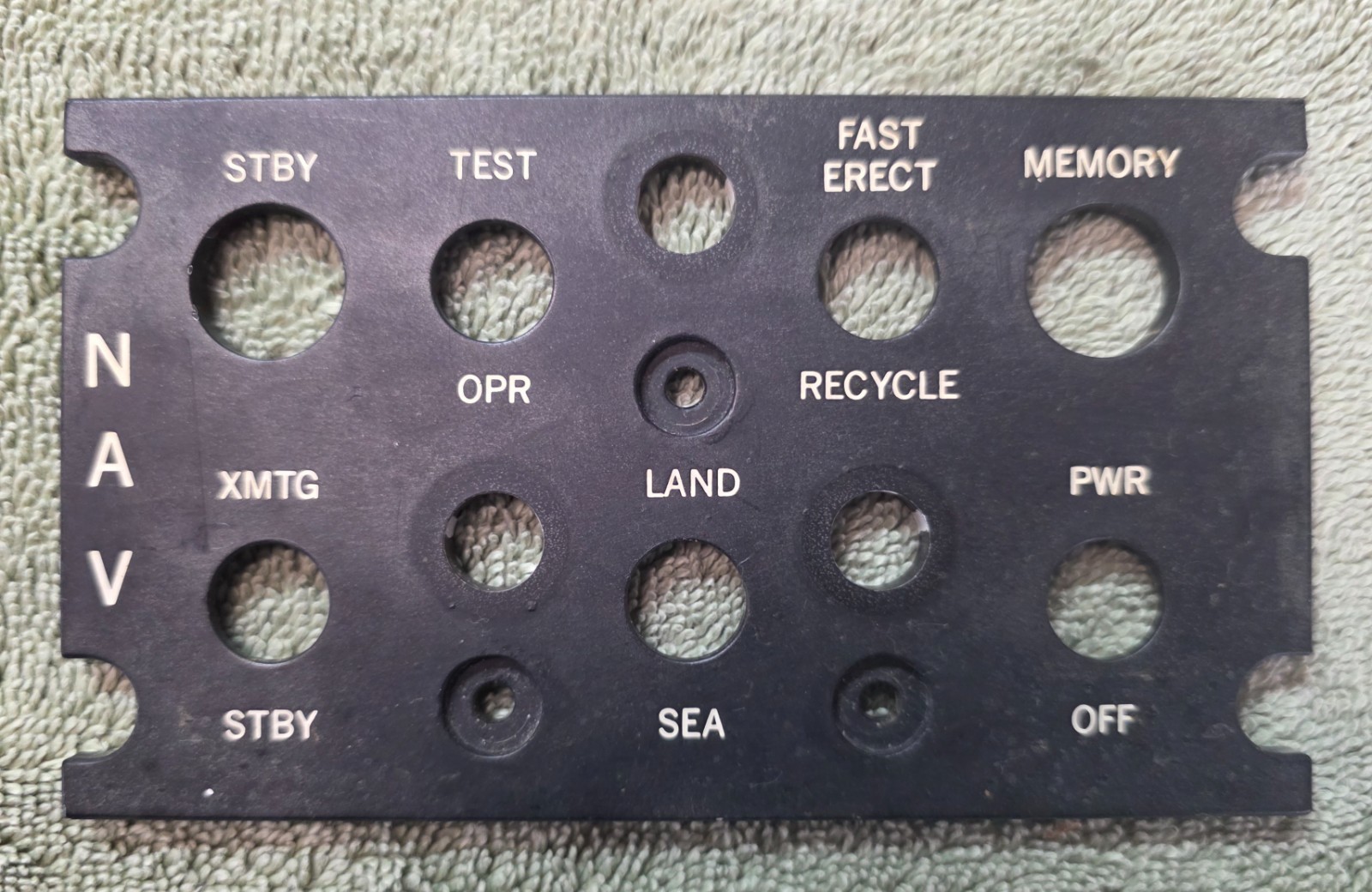 Military Aircraft NAV Navigation Control Panel Vintage Avionics Cockpit Faceplat