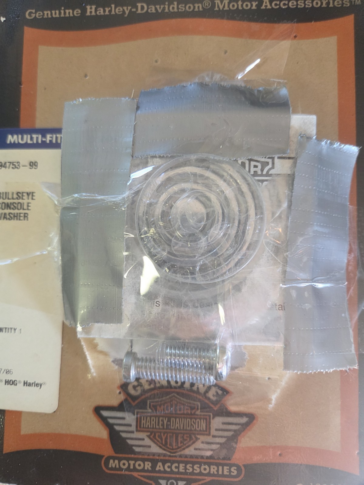 NOS Harley Chrome Bullseye Console Washer Kit 94753-99 Road King Softail OEM