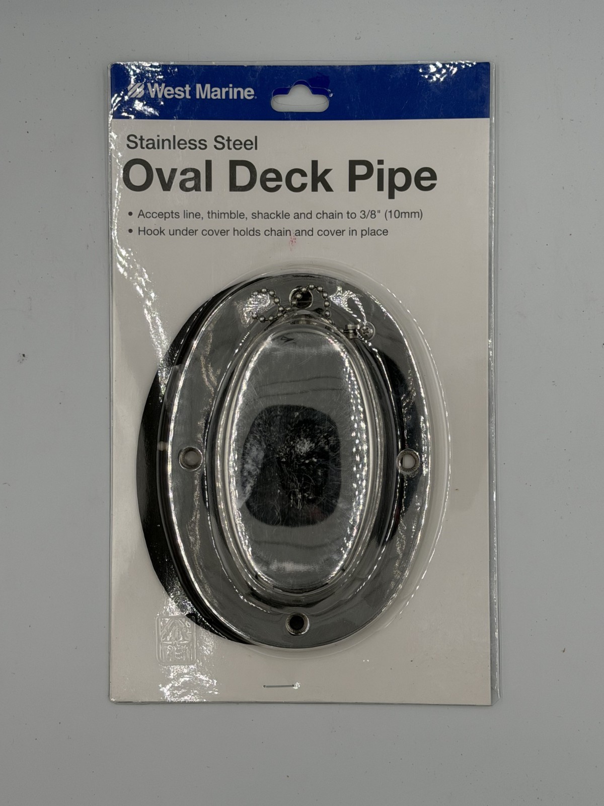 West Marine 116970 Stainless Oval Deck Pipe Anchor Rope Chain Boat 2045-CH