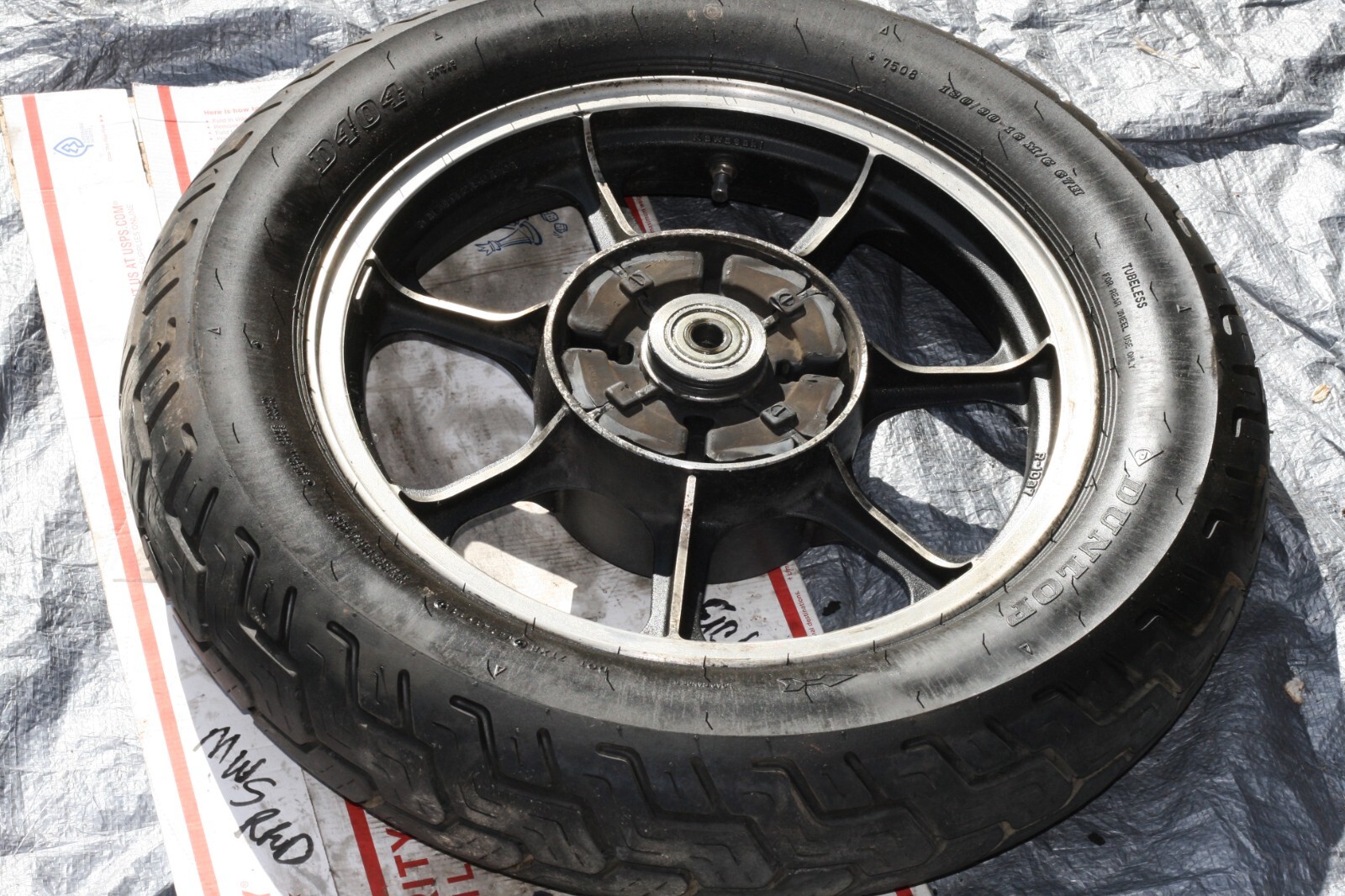 1980-81 KAWASAKI KZ440 LTD OEM REAR TIRE RIM /RUBBER NICE 1980-81 KAWASAKI KZ440 LTD OEM REAR TIRE RIM /RUBBER NICE