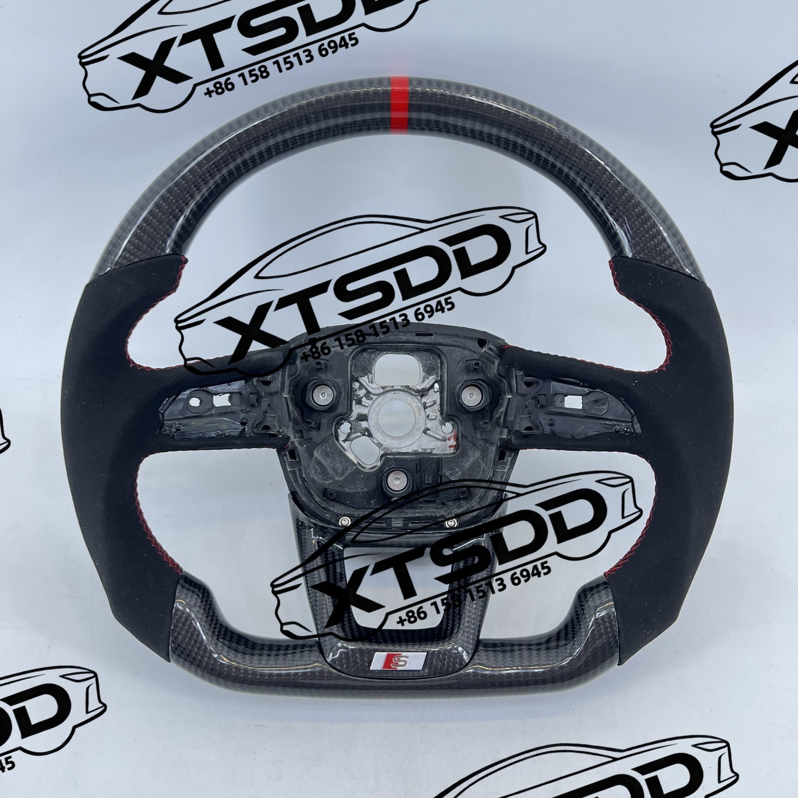 Fit for Audi RS SQ5 Q3 SQ7 SQ8 RS5 RS3 Carbon Fiber Alcantara Steering Wheel