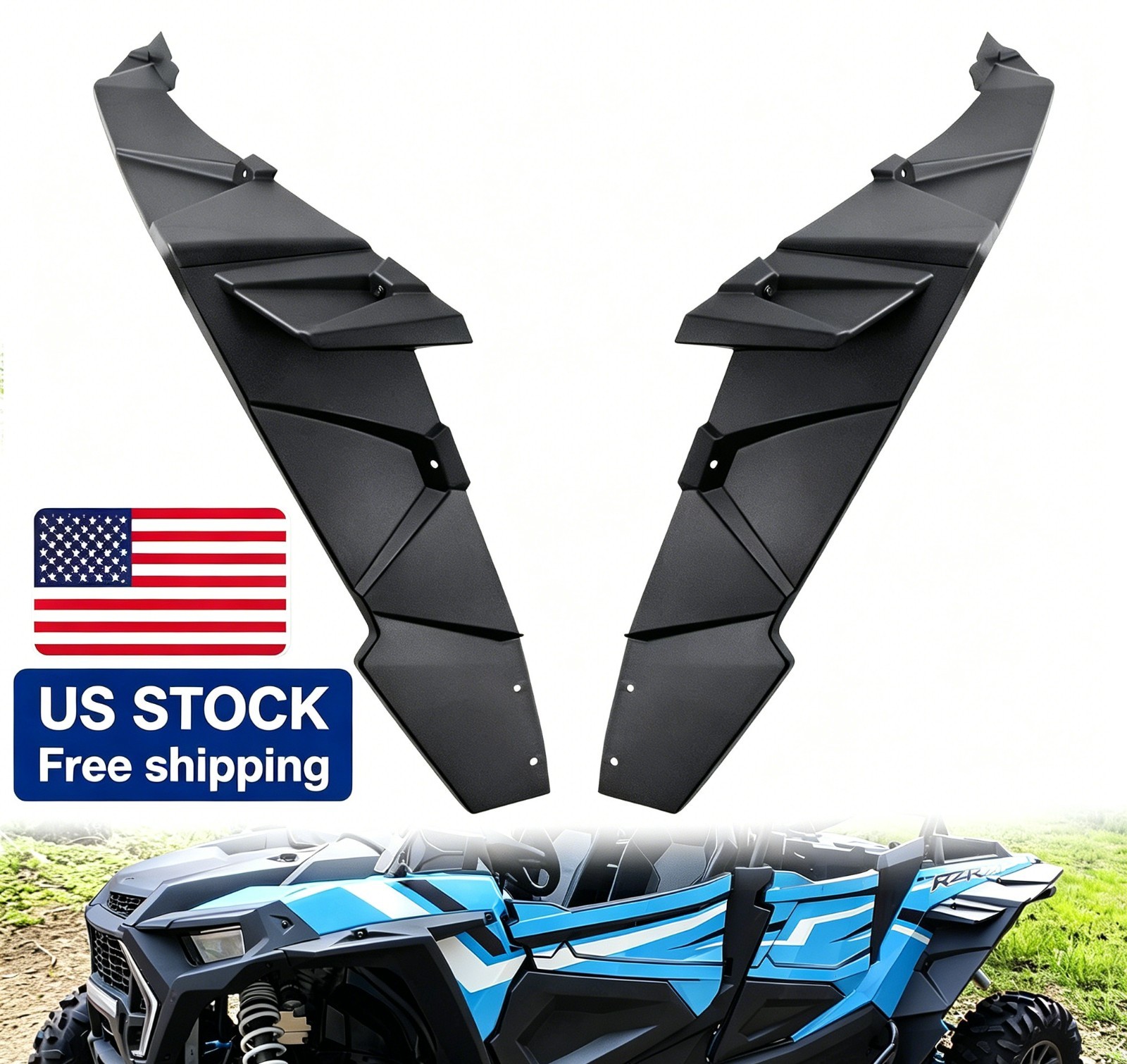 CPOWACE Rear Fender Flares For Polaris RZR XP 1000 / XP4 1000 2014-2023 4PCS
