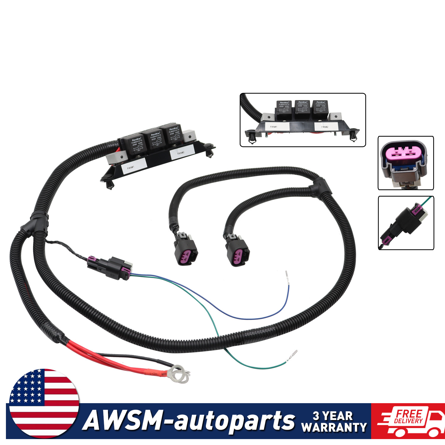 Dual Speed Fan Harness 674-00923 For 1999-2006 Chevy Silverado Sierra Tahoe