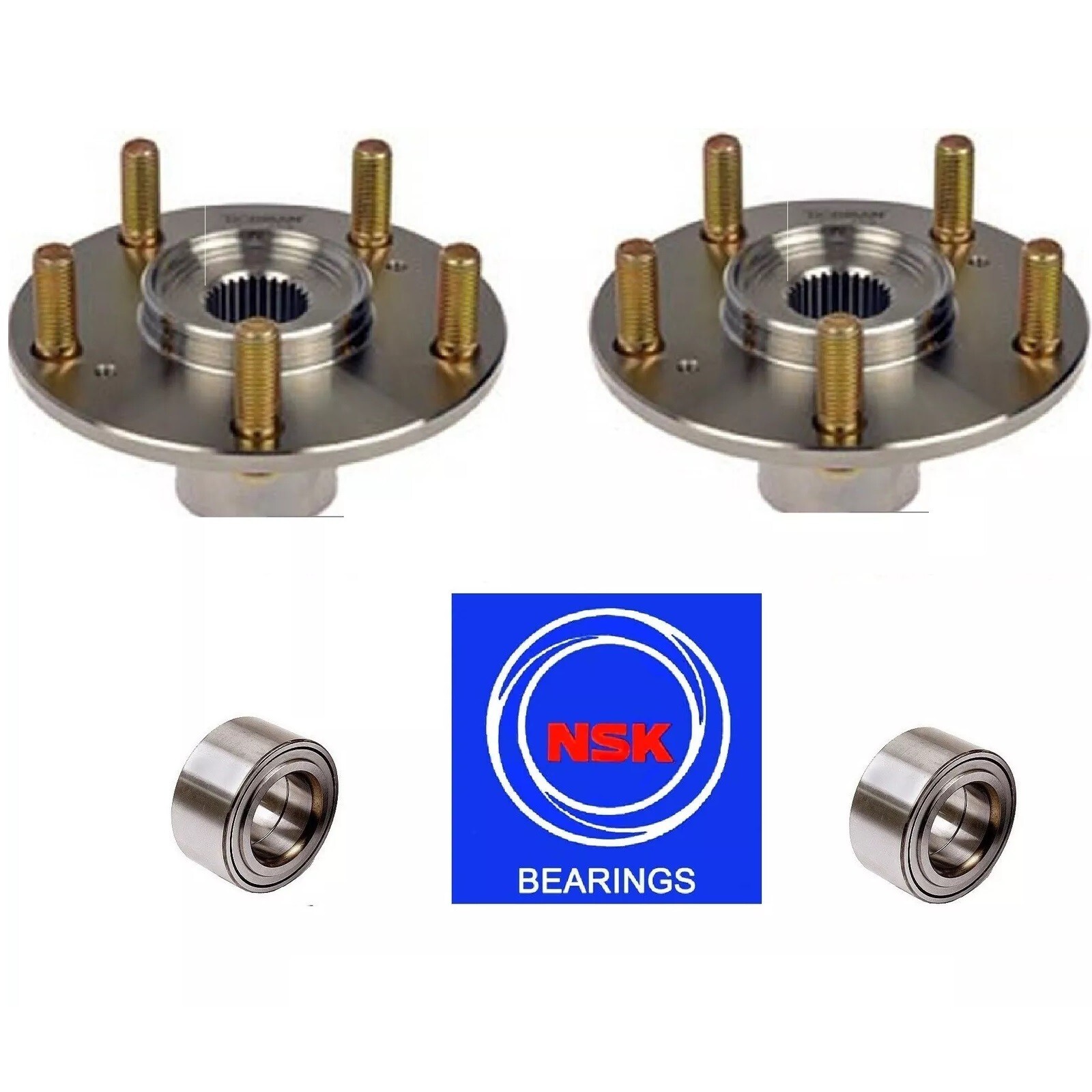 2002-2006 Acura RSX Type S Front Wheel Hub &(OEM) NSK Bearing Kit (PAIR)